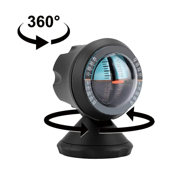Leopacat Car Inclinometer Level, 360 Degree Rotating Compass Automotive Slope Indicator Meter Levels Tilt Gauge Balancer High Sensitivity Measure Road Safety Outdoor Instrument with Adhesive - Image 3