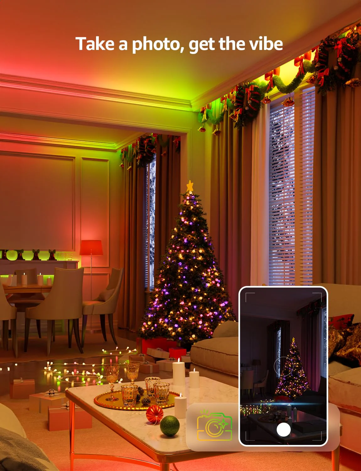 Lepro S2 AI Smart LED Strip Lights - 16.4ft RGBCW Light Strips with 2700K-5700K Tunable Warm White, Color Segment DIY, Personalized Al Lighting Designer, APP Control(No Remote), 2.4G Wi-Fi & Bluetooth - Image 4