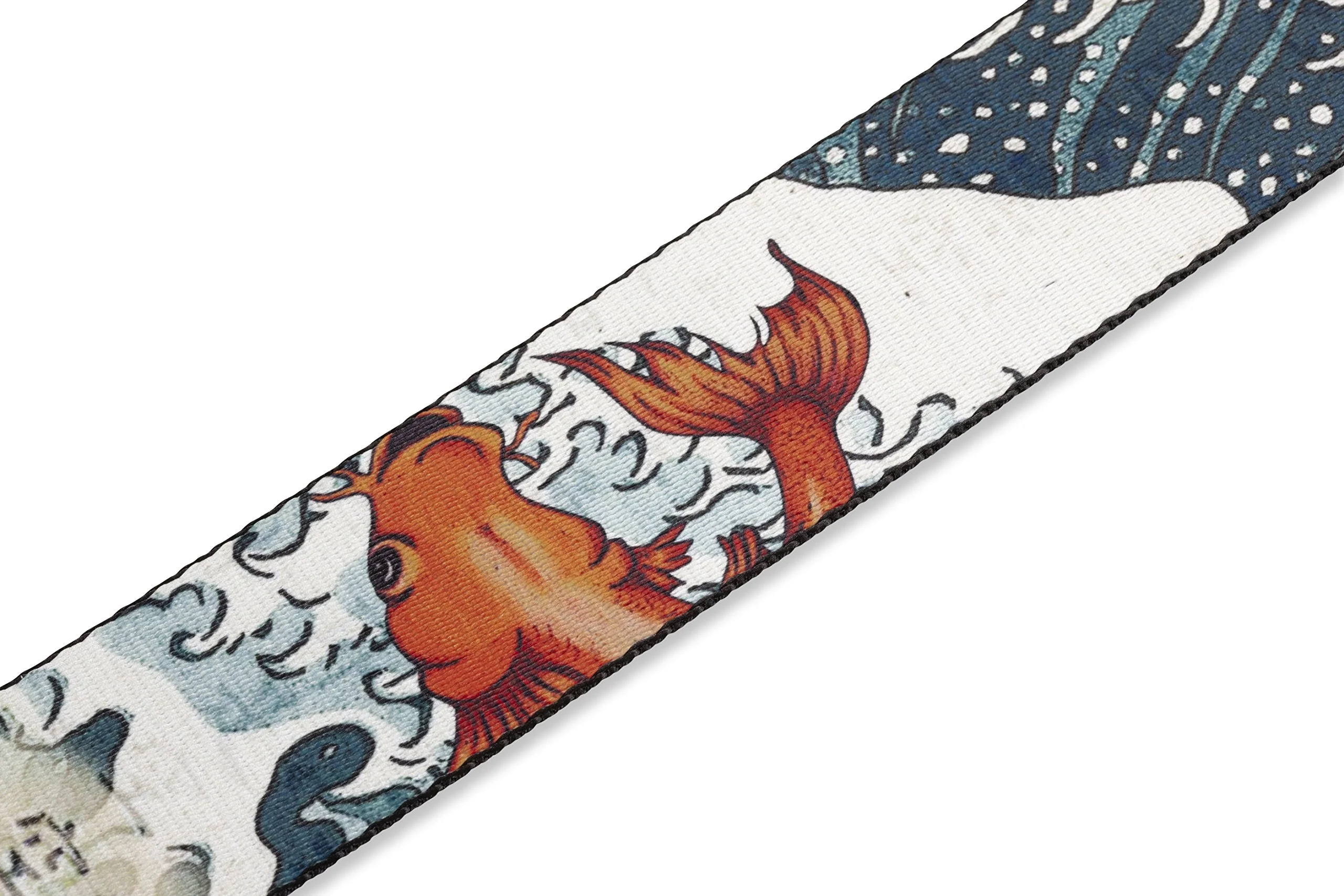 Levy's Leathers 2" Wide Polyester Guitar Strap Animal Koi Fish Wave - Image 2