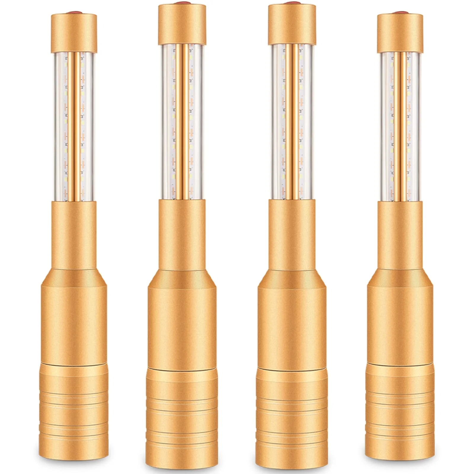 Lewtemi 4 Pieces Bottle Girl Lights Strobe Baton Bottle Service Lights Rechargeable Champagne Topper Handheld Sparklers for Bar Club VIP Nightclubs Party Event(Gold) Gold