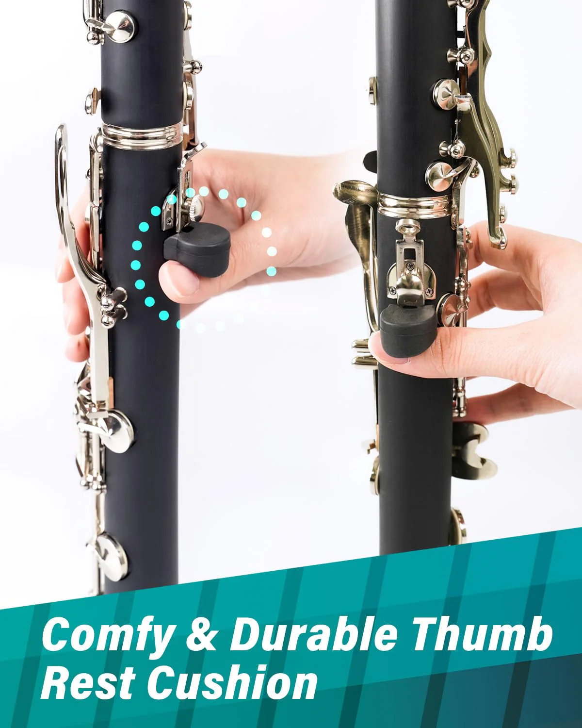 Libretto Mouthpiece Pad & Thumb Rest Cushion for Clarinet, Oboe. Giftable Woodwinds Accessory Kit: 32pcs Mouthpiece Patch, 10pcs Thumb protectors. Expertly Prepared for Your Clarinet Experience! Mouthpiece pad+Thumb Rest Cushion - Image 5
