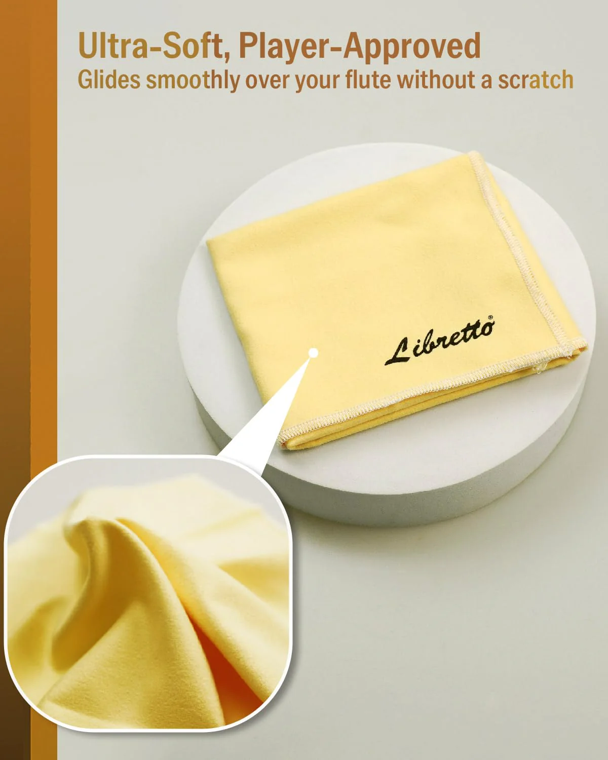 Libretto Silver Polishing Cloth for Flute, 30×30 cm, Ultra-Soft Microfiber, Anti-Tarnish Cleaning Cloth for Silver-Plated Instruments - Image 3
