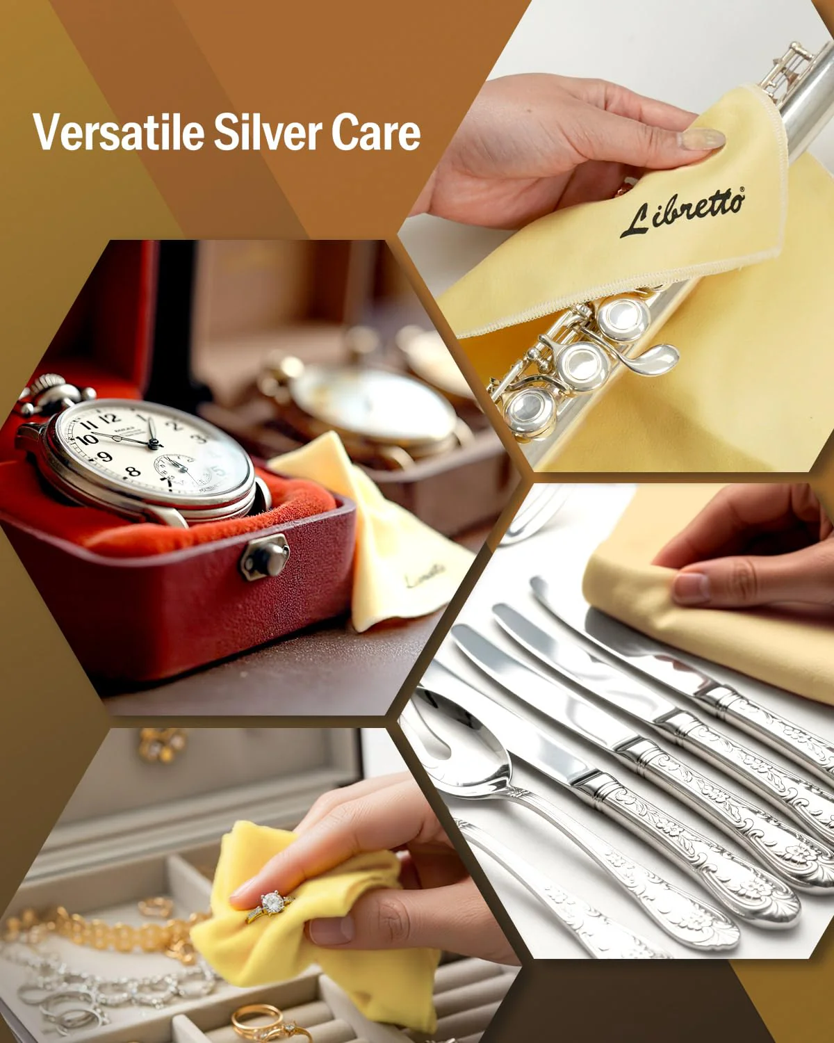 Libretto Silver Polishing Cloth for Flute, 30×30 cm, Ultra-Soft Microfiber, Anti-Tarnish Cleaning Cloth for Silver-Plated Instruments - Image 7