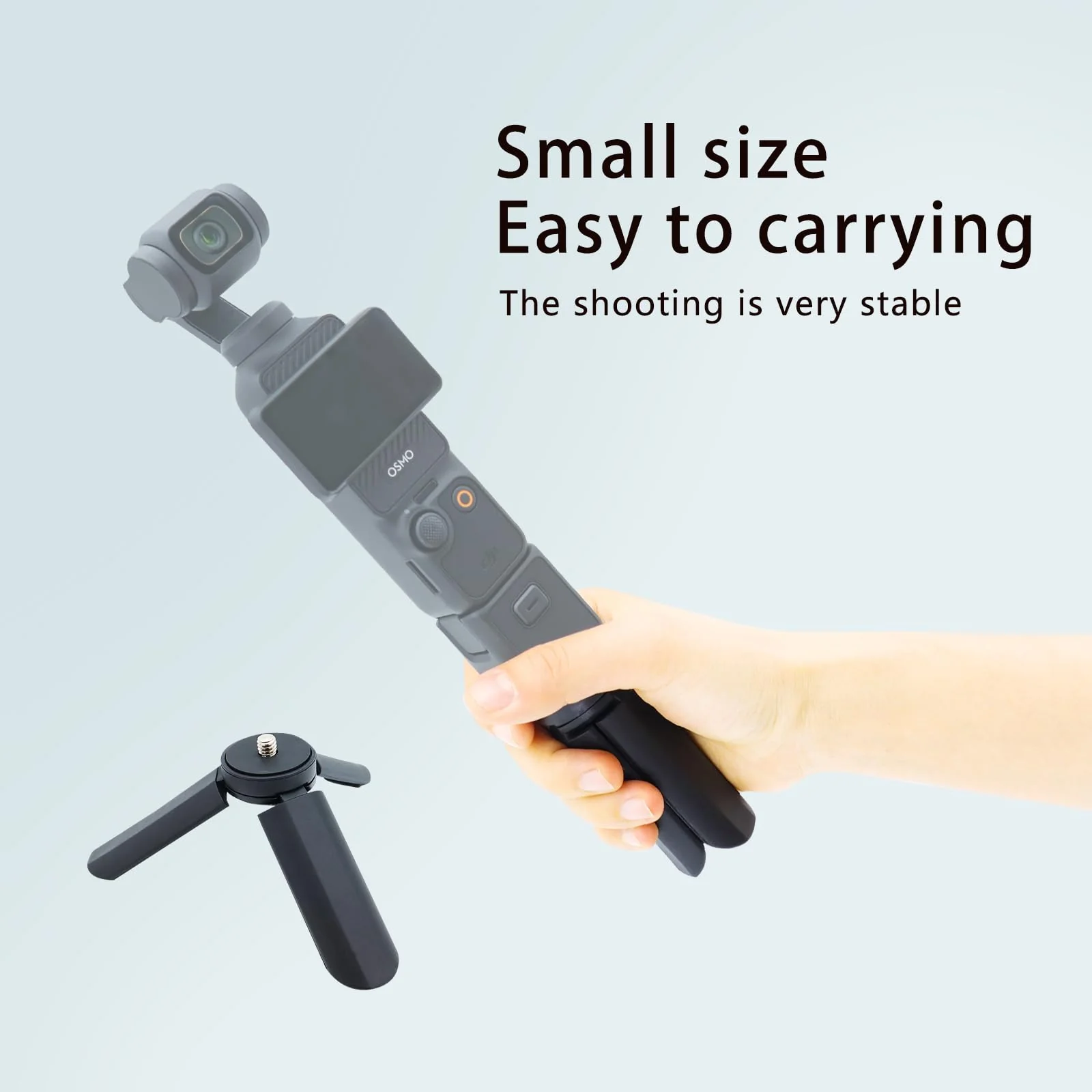 LICHIFIT Portable Mini Tripod for DJI Osmo Pocket 3 Camera Foldable Desktop Stand Bracket Support Handheld Mount Holder Extension Handle with 1/4" Screw Interface - Image 7