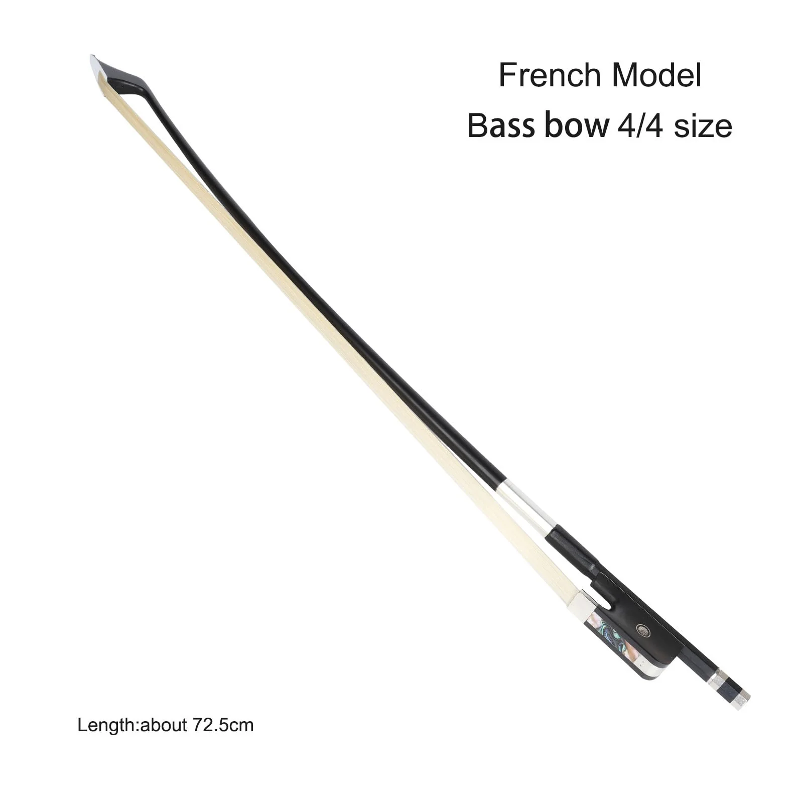 LIEKE Carbon Fiber Upright Bass Bow 4/4 Size French Model Double Bass Bow - Image 2
