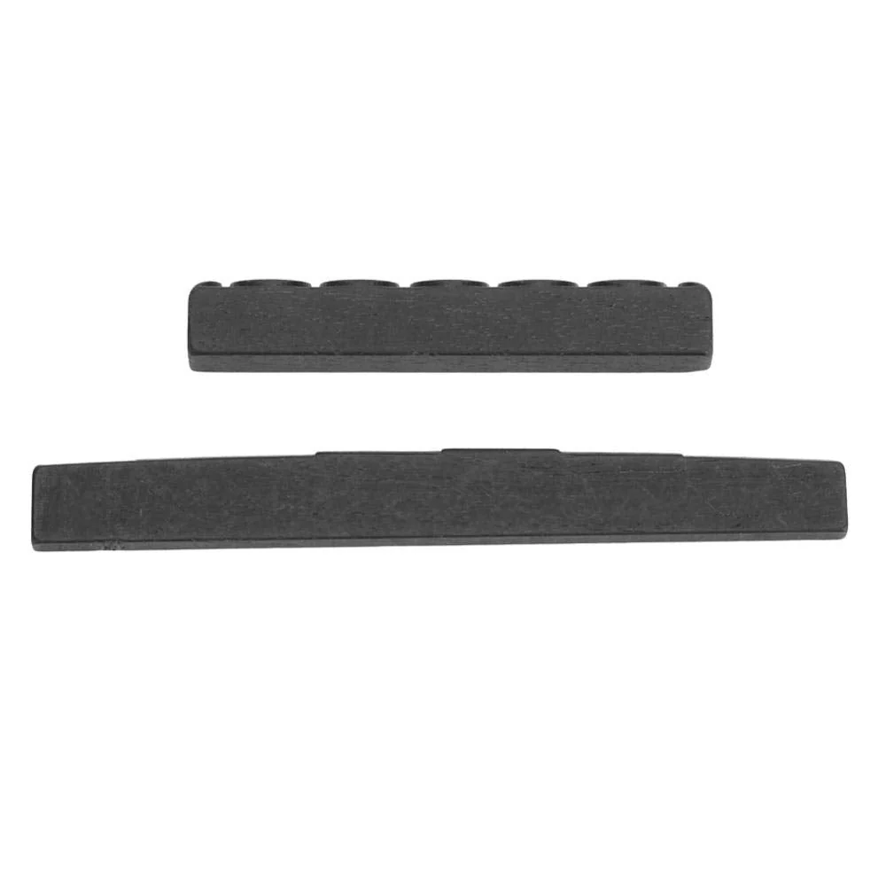 life Guitar Ebony Nut and Saddle, 1 Set 2 PCS Ebony Nut and Saddle for Classical Guitar Parts for Acoustic Guitar Nut - Image 3
