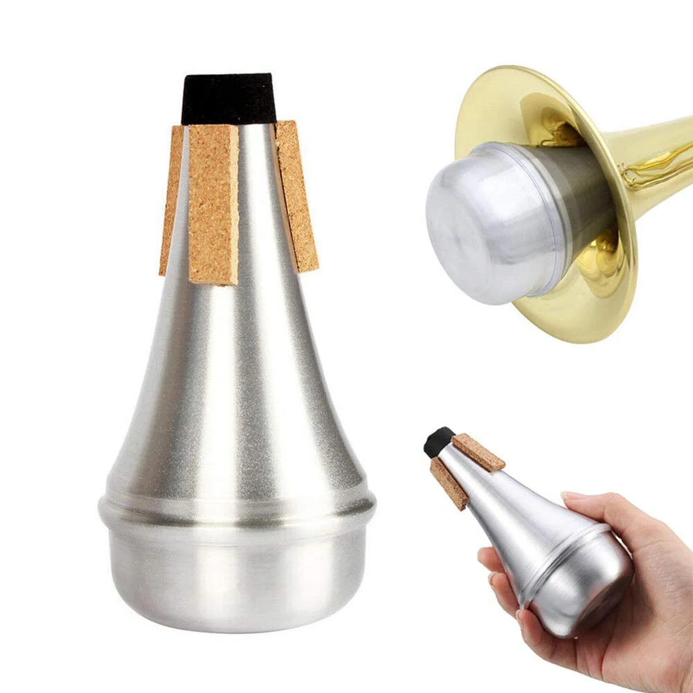 Lightweight Aluminum Practice Trumpet Mute Silencer for Jazz Silver - Image 4