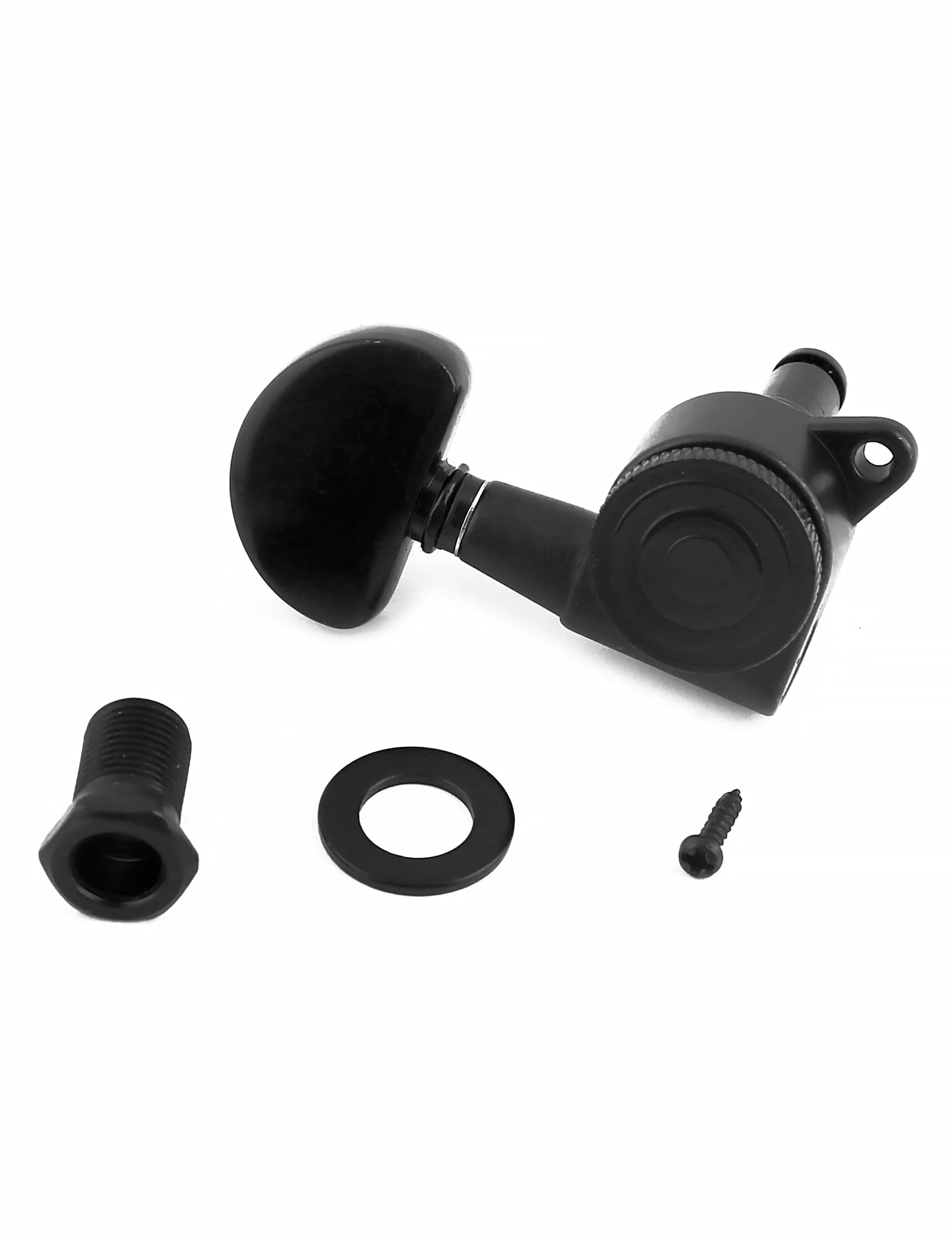 Locking Guitar String Tuning Pegs Sealed Machine Heads Tuners Tuning Keys 6 In Line for Right Handed Electric Guitar or Acoustic Guitar Half Round Head Black. - Image 4