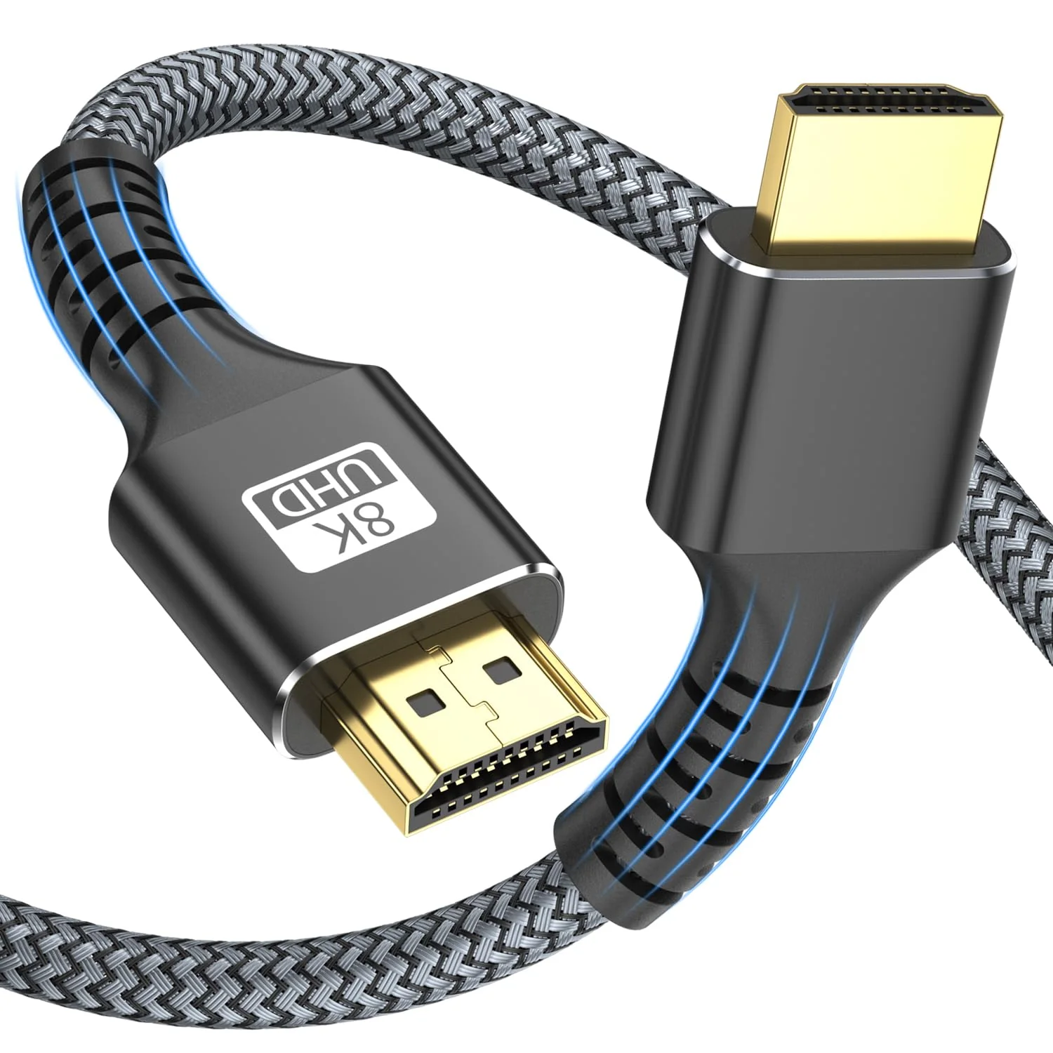 looyotul 8k HDMI Cable 1 m Ultra High Speed HDMI 2.1 Cable 8K @ 60Hz 4K @ 120Hz 48Gbps HDMI Cable for HDTV, PS4, PS5, Monitor Laptop, Xbox, HDCP 2.2 & 2.3 Support HDR, eARC, Ethernet, Dolby (Black) 1 metre black