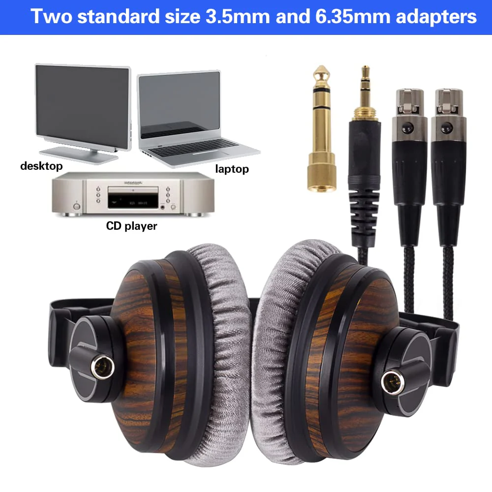lotoraia HiFi Music Studio Monitor Headphones - 50mm Drivers Unit and 3.5mm/6.35mm Jack, Wired Over Ear Headphones for Music, DJ Mixing, Audiophile and AMP Computer Recording HF23 - Image 6