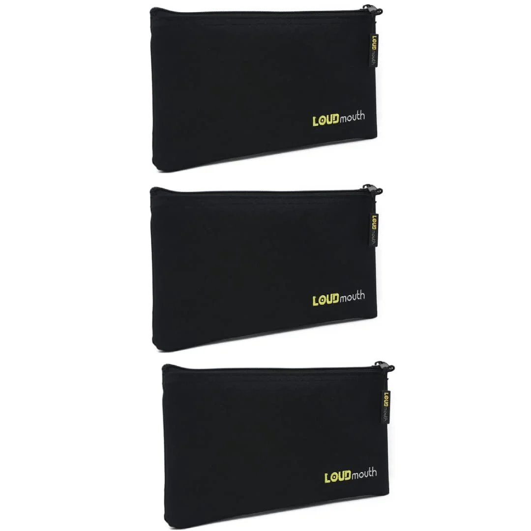 LOUDmouth Zippered Pouch for Handheld Wired Microphones | Mic Bag | 9.25" x 5" (3 Pack) 3 Pack