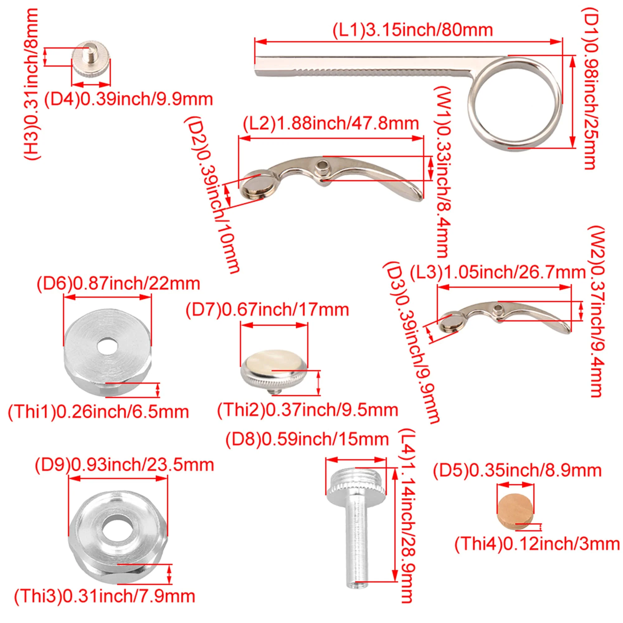 Lovermusic Trumpet Valve Replacement Parts Valve Buttons Caps Trumpet Drain Valve Key - Image 6