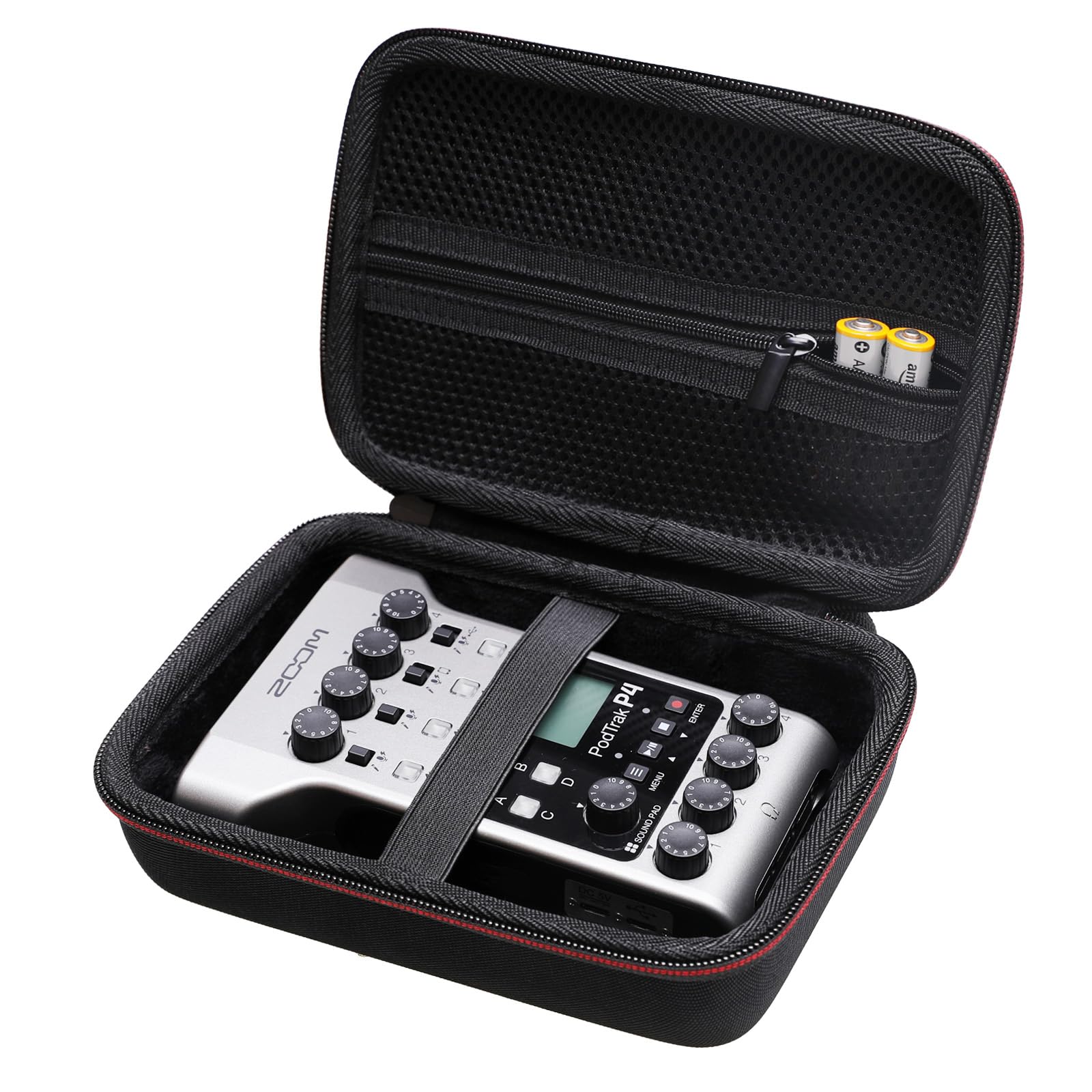 LTGEM Hard Travel Case Compatible with Zoom PodTrak P4 Podcast Recorder