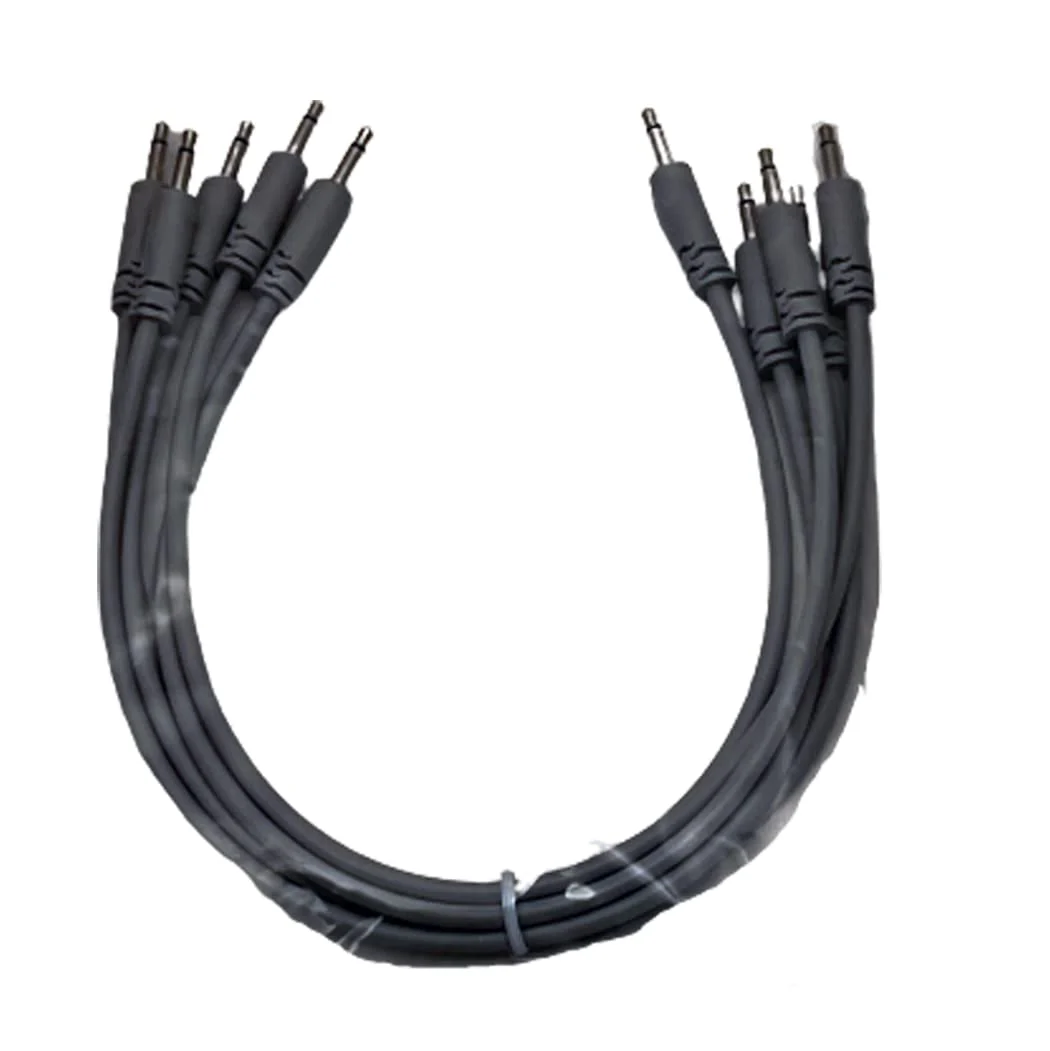 Luigis Modular Supply Spaghetti Eurorack Patch Cables - Package of 5 Light Gray Cables, 12 (30 cm) - Image 2