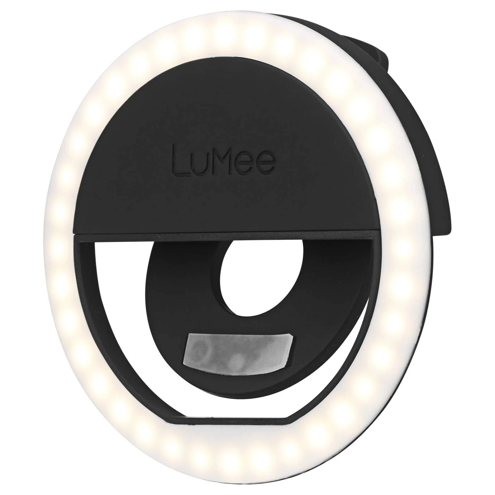 LuMee Studio Clip Light - LED Ring Light for Laptops, Monitors, Smartphones, Tablets - Portable and Rechargeable - Black