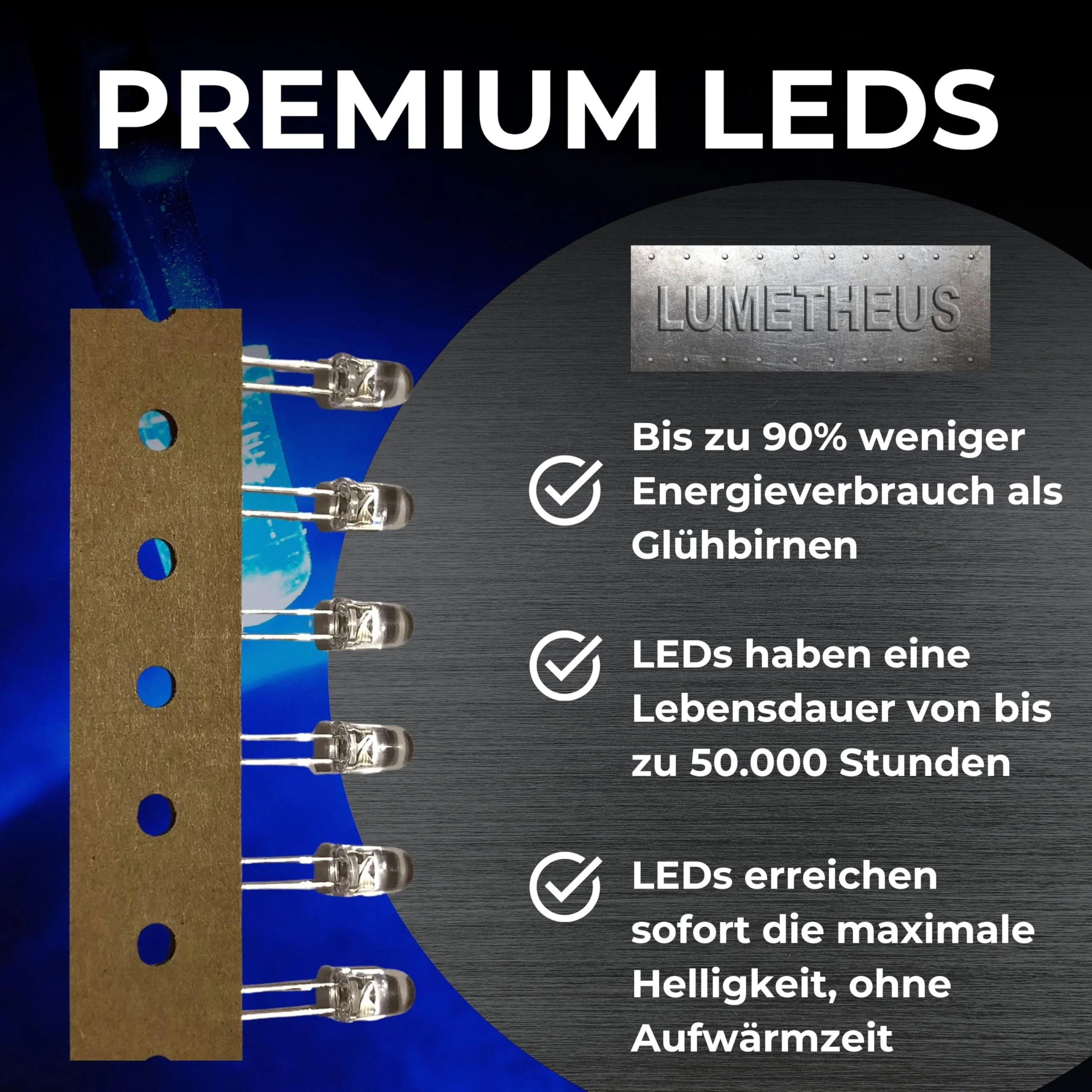 Lumetheus LED 3 mm Colour UV Ultraviolet Pack of 20 Black Light Emitting Diodes Approx. 3 V Diode 2 Pin LEDs Housing Clear 3 mm - 20 pieces - Image 4