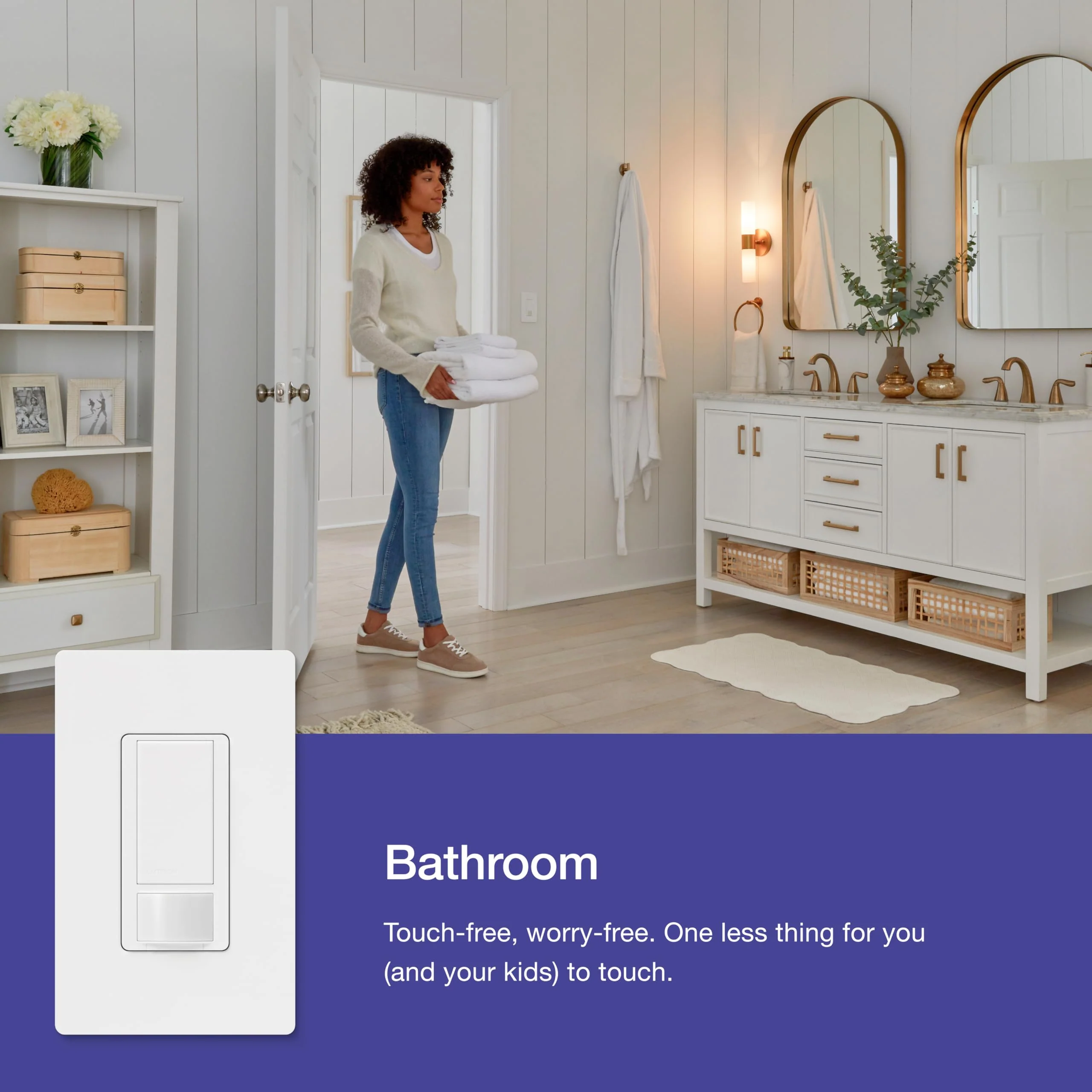 Lutron Maestro Motion Sensor Light Switch Indoor for Bathroom, Garage, Laundry Room, Any Bulbs, Occupancy Vacancy Sensor, Single-Pole, MS-OPS2H-2-WH, White (2 Pack) 2 Pack 2-Amp Single Pole Switch - Image 3