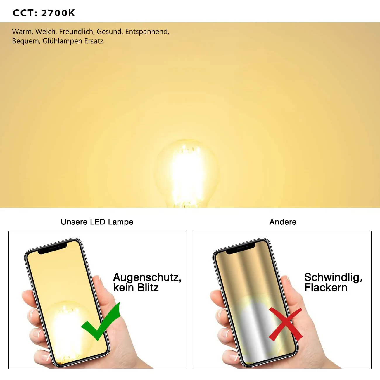 LVWIT E14 LED Lampe P45 Tropfenform, 4W (ersetzt 40W), 2700K WarmweiĆ Fadenlampe ultrahell 470 lm, Mini Globe, Rustikalampe Filament LED klar, 6er Pack 6 - Image 5