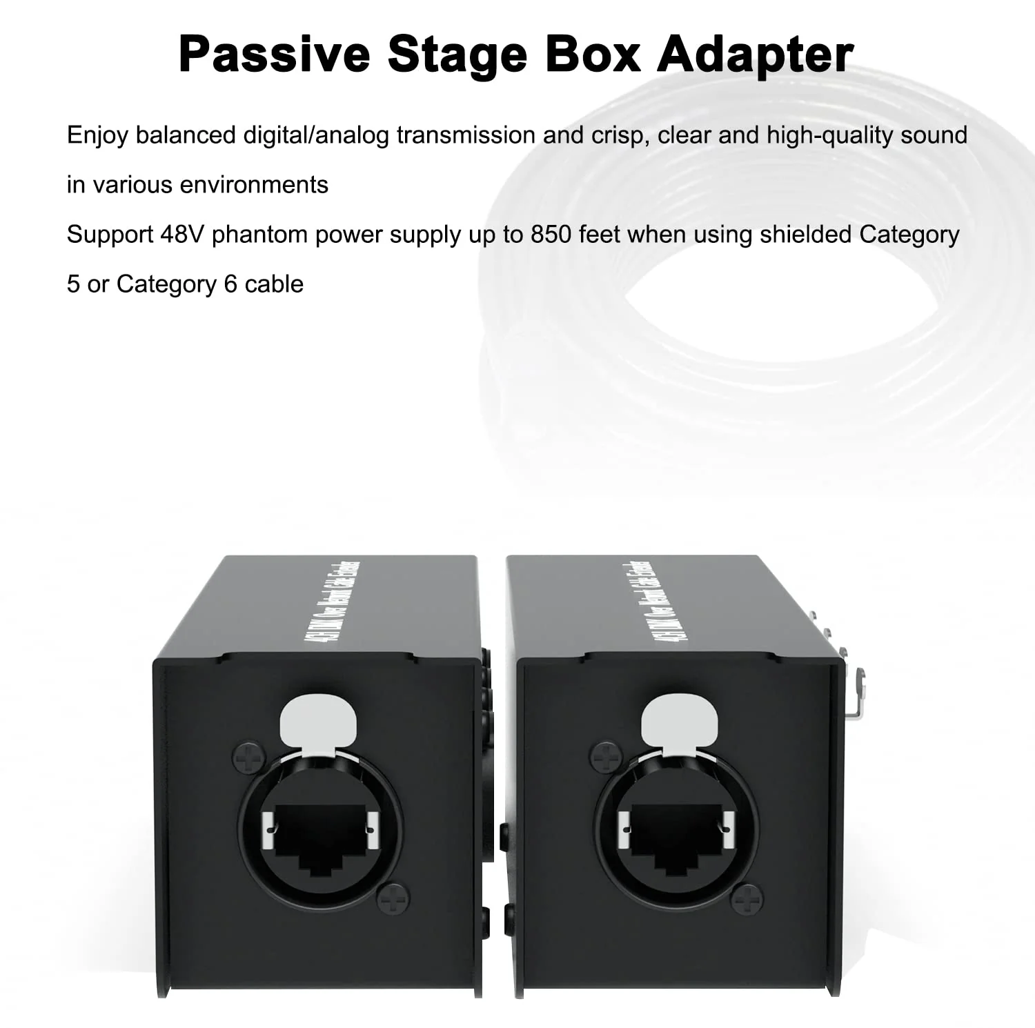 LVY 4 Channel DMX Over Network Cable Extender 3-Pin XLR Male and Female to Ethercon Cable Channels Over RJ45 Cat5/Cat6 Ethercon Cable Extend Compact Snake Receiver- XLR AES Receiver Snake Box 3.3 ft ( A pair) - Image 3