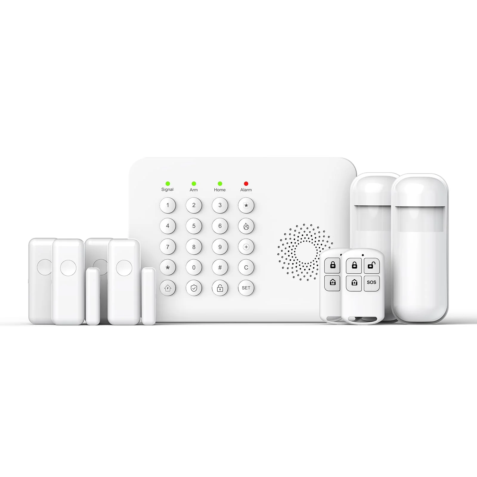 LWOHSI Home Security Systems,Wireless DIY Burglar Alarm Kits,Smart Home Alarm System with Window/Door Sensor,PIR Motion Detector,Voice Control with Alexa and Google,4G SMS/Tuya App Alerts (A02F-US-C) A02F-US-C