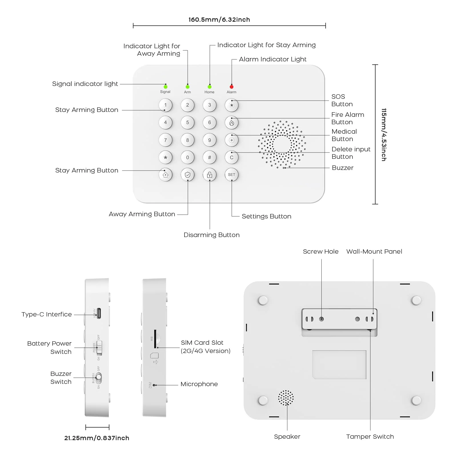 LWOHSI Home Security Systems,Wireless DIY Burglar Alarm Kits,Smart Home Alarm System with Window/Door Sensor,PIR Motion Detector,Voice Control with Alexa and Google,4G SMS/Tuya App Alerts (A02F-US-C) A02F-US-C - Image 8