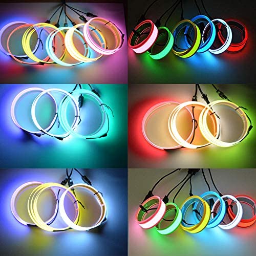 lychee®3 Ft 1M 1M Neon Glowing Strobing Electroluminescent Robbin El Tape Belt EL Wire Rope with Battery Pack for Cosplay Decoration Bruning Festival (3Ft, Red) 3Ft - Image 6