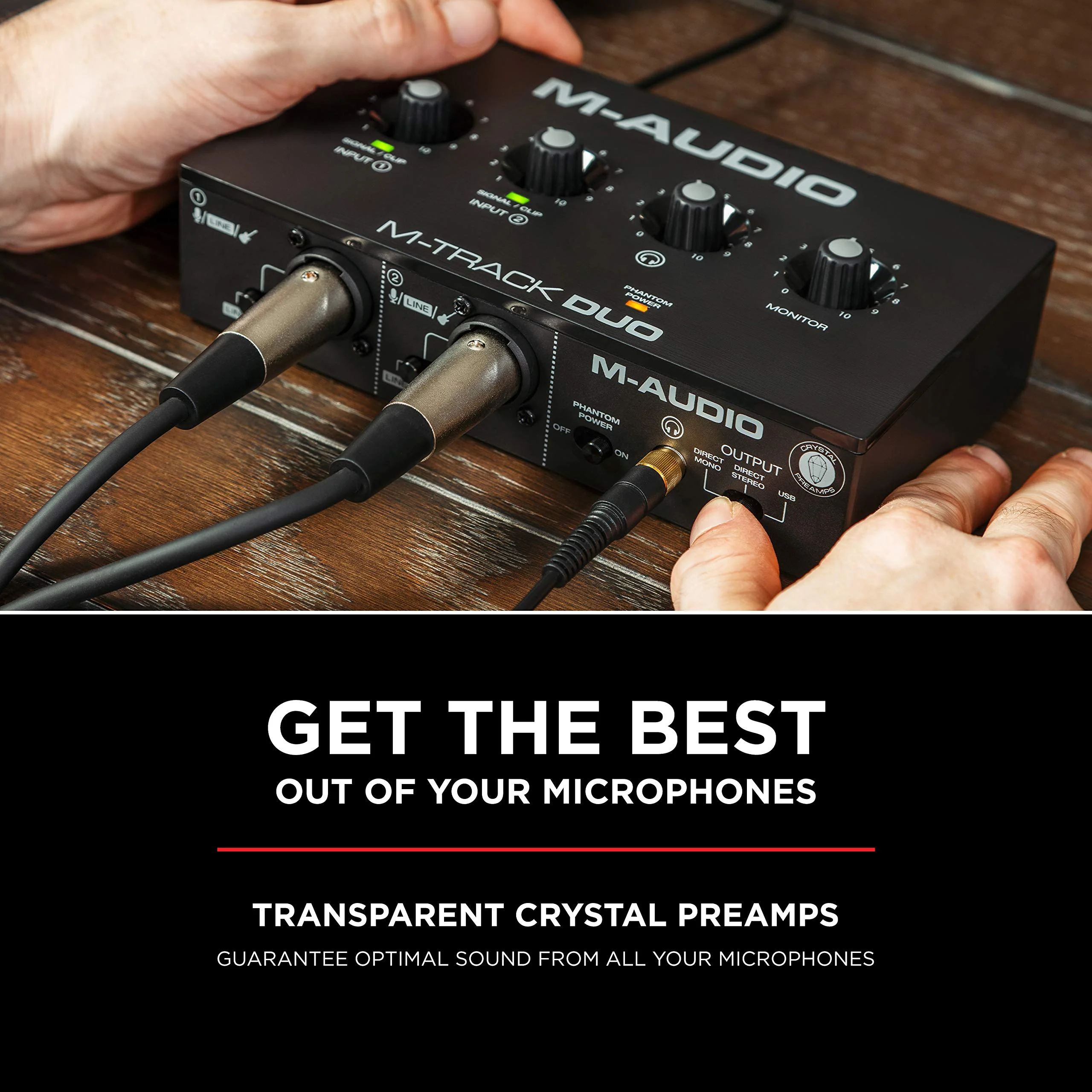 M-AUDIO M-Track Duo USB Audio Interface for Recording, Streaming and Podcasting with Dual XLR, Line and DI Inputs, plus a Software Suite Included Interface Only - Image 5