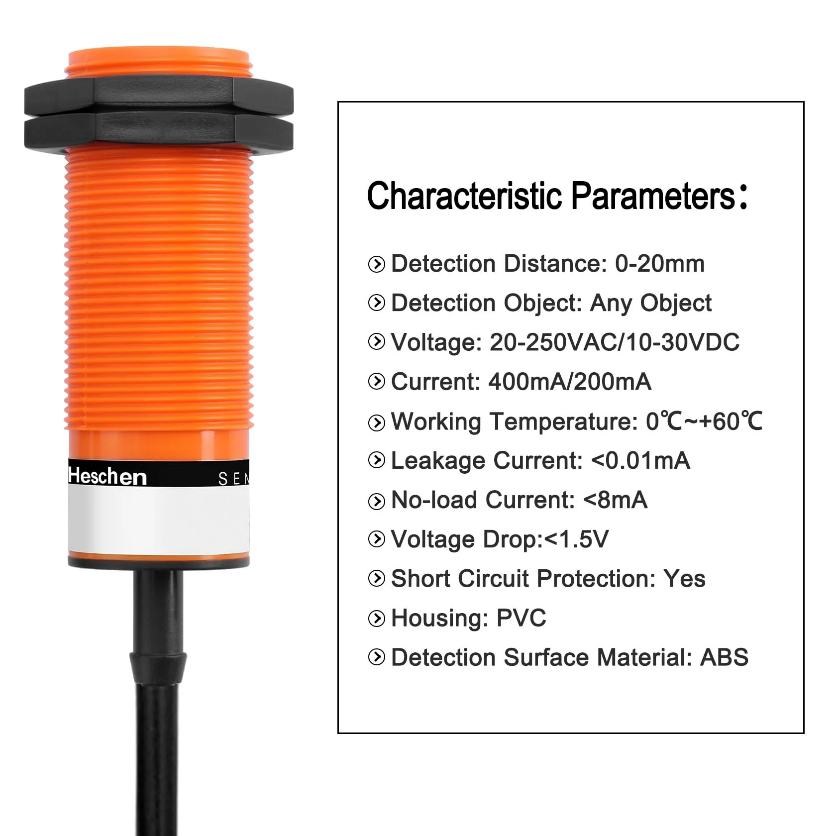 M30 Capacitive Proximity Sensor Switch, SZC-M30-20AC, Detecting Distance 1-20mm, 20-250VAC 400mA, Normally Closed (NC), 2 Wire - Image 5