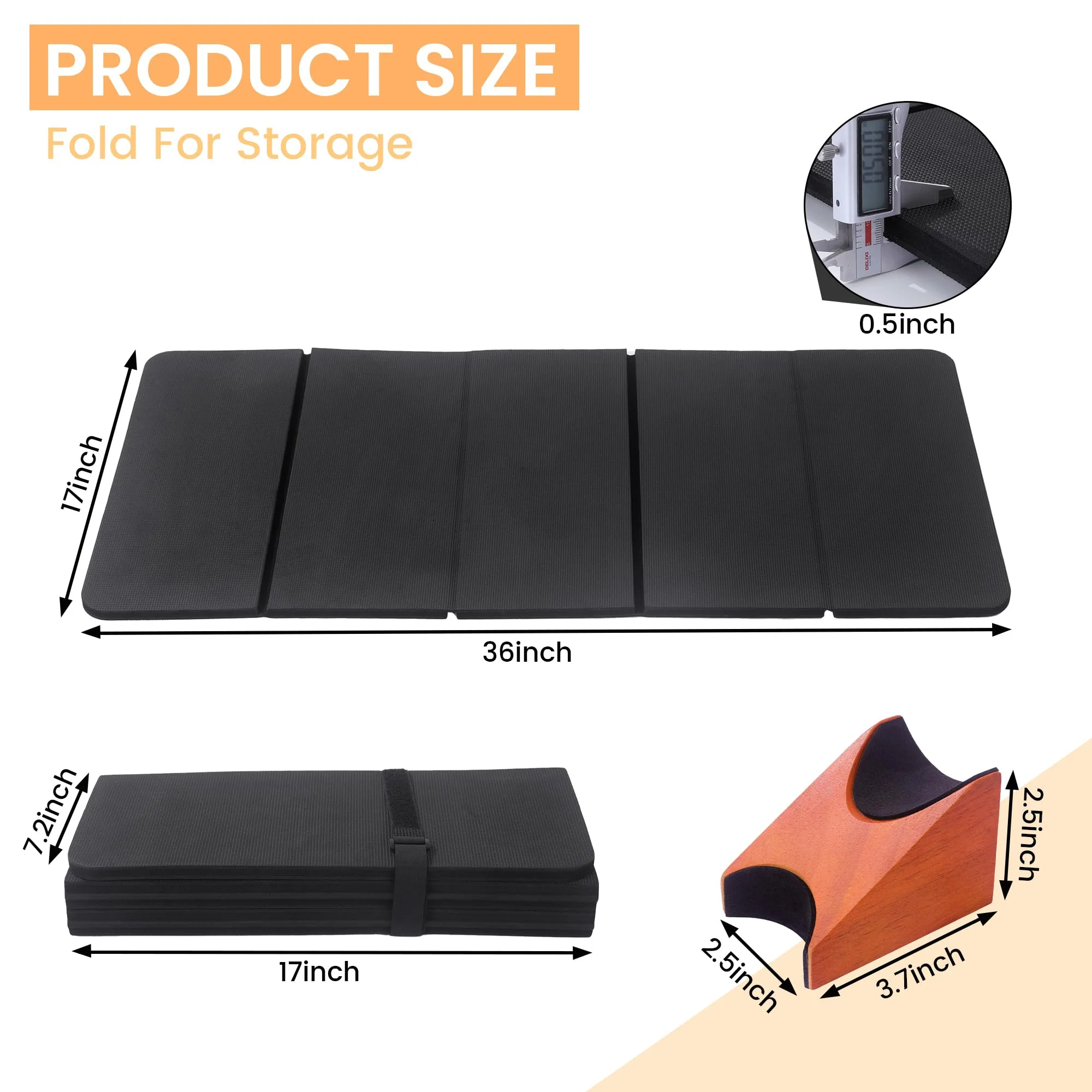 MABOZOO Foldable Guitar Work Mat and Wooden Neck Rest, 0.5 Inch Thick Guitar Repair Mat and Support for Repair, Repair and Maintenance Kit Tool for Guitar Bass, Acoustic, Banjo Mandolin Ukulele - Image 2