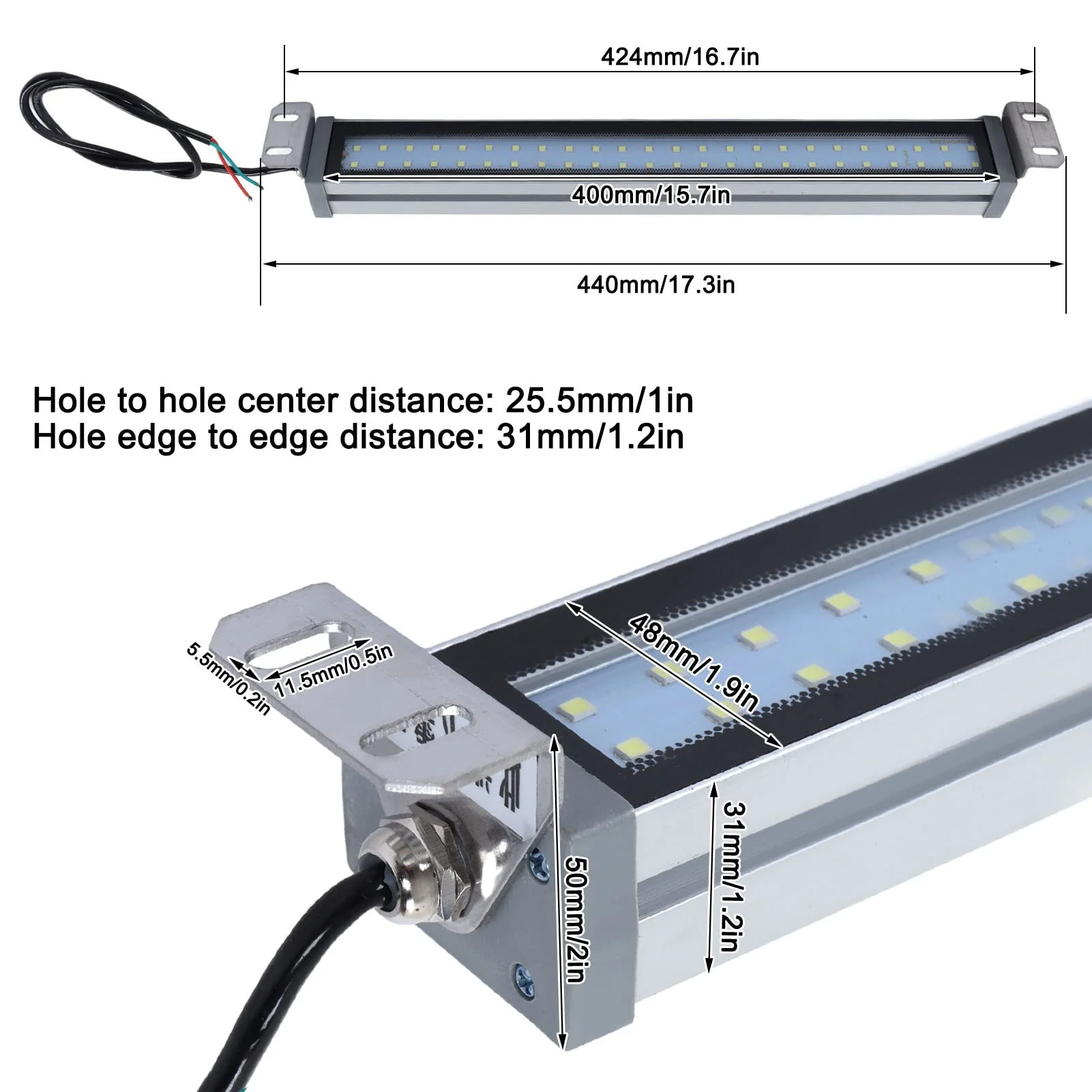 Machine Light, LED Charging Light, White Source, IP67, Waterproof, Explosion-proof, Replacement for Machine Tube Light, 24V, 36V - Image 4