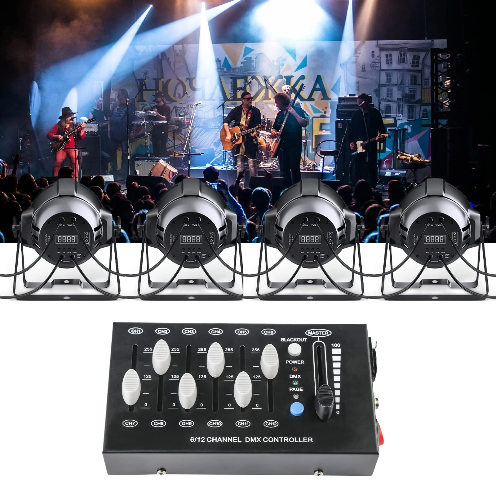 MAD OWL 12 Channel DMX dimming Controller, mini dj Lighting Controller,DMX512 Signal Protocol dimmer Suitable for Small Stage Lighting - Image 2
