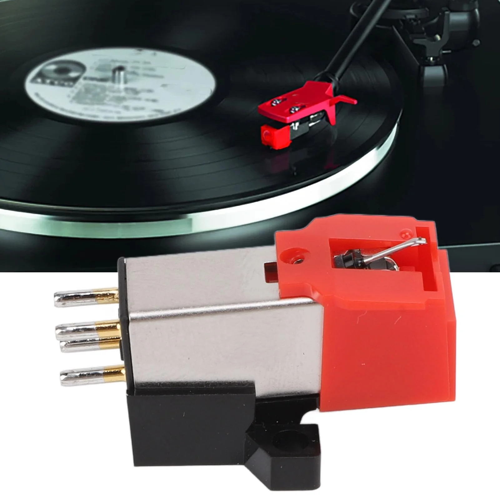 Magnet Cartridge AT91R, AT91R Phonograph Cartridge for LP3 Phonograph, Dual Magnet Cartridge Moving Turntable Replacement Parts, Dynamic Magnetic Phono Needle for LP3 Phono - Image 6