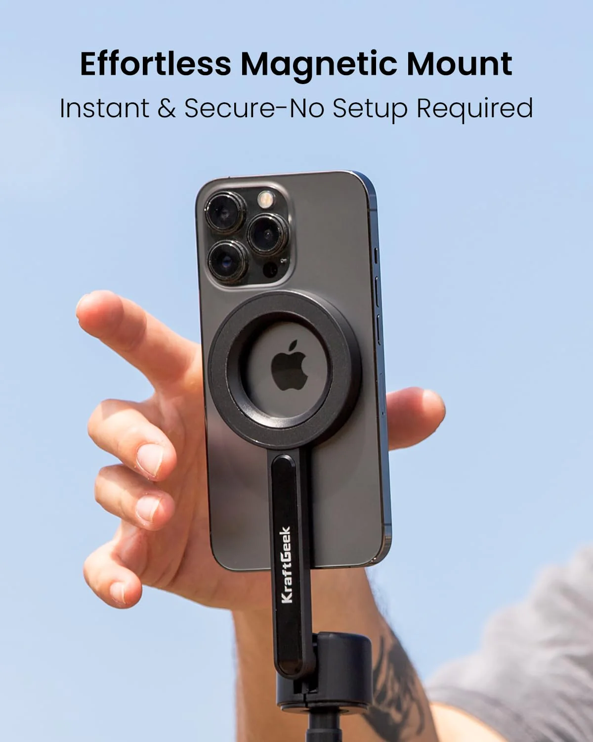 Magnetic Tripod for iPhone, 64” Selfie Stick for iPhone Magsafe, Phone Tripod Stand with Remote for Cell Phone Video Recording Travel 64 Inches-Black Magnetic - Image 2