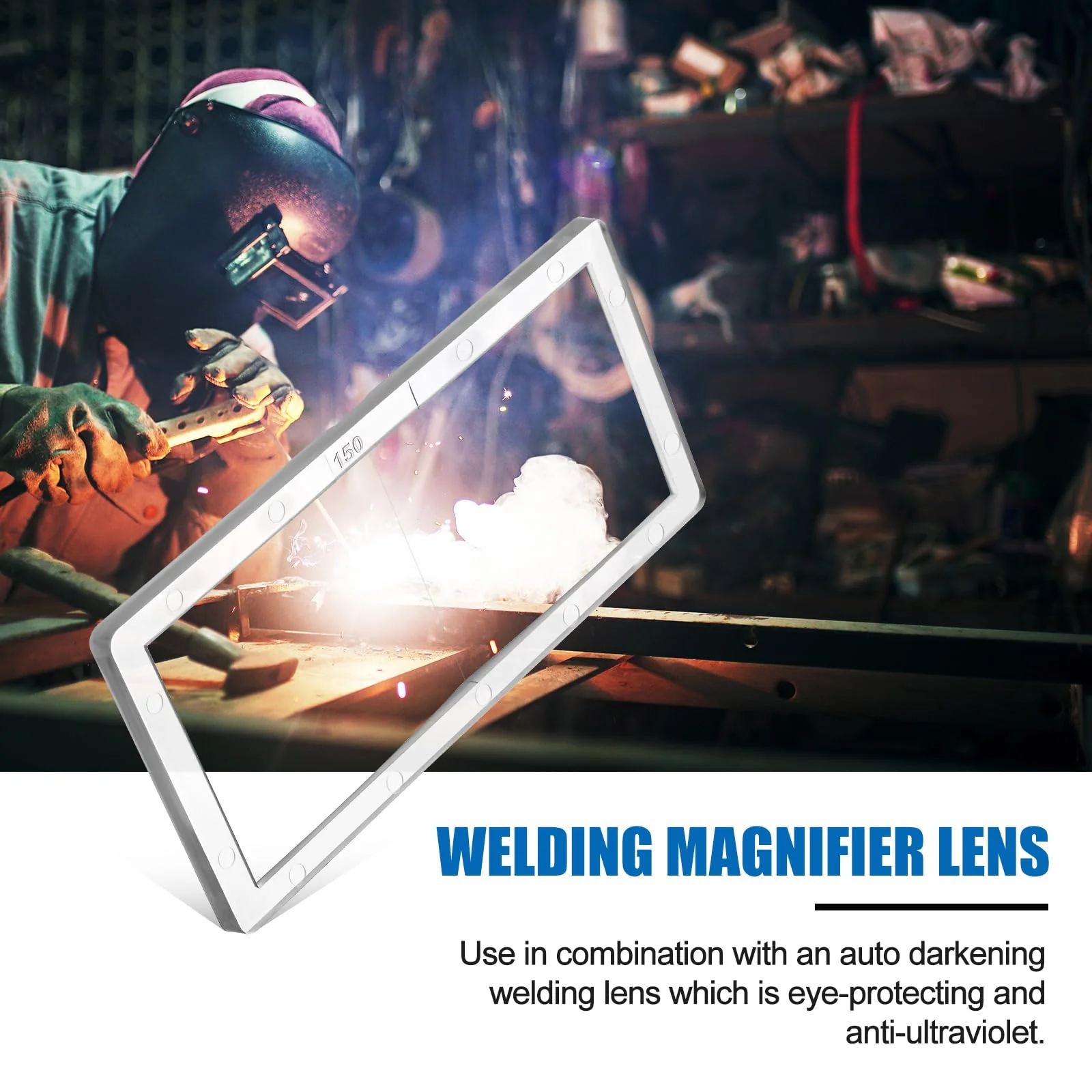 Magnification Welding Lens Magnifying Helmet Replacement Lens Compatible with Most Welding Helmets(1.0/1.5/2.0/2.5/3.0 Diopter,2" X 4.25",Pc,5 Pcs) 1.0/1.5/2.0/2.5/3.0 Diopter,2" X 4.25" Pc 5 - Image 4