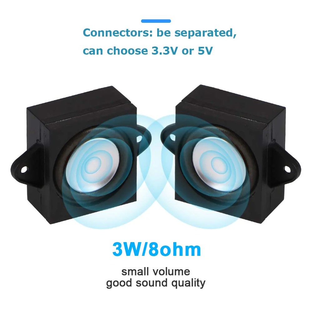MakerHawk 2pcs Speaker 3 Watt 8 Ohm Single Cavity Mini Speaker Full-Range Cavity Mobile Portable Advertising Machine Speaker Connector Separating Interface 3.3V 5V 3W 8ohm - Image 4