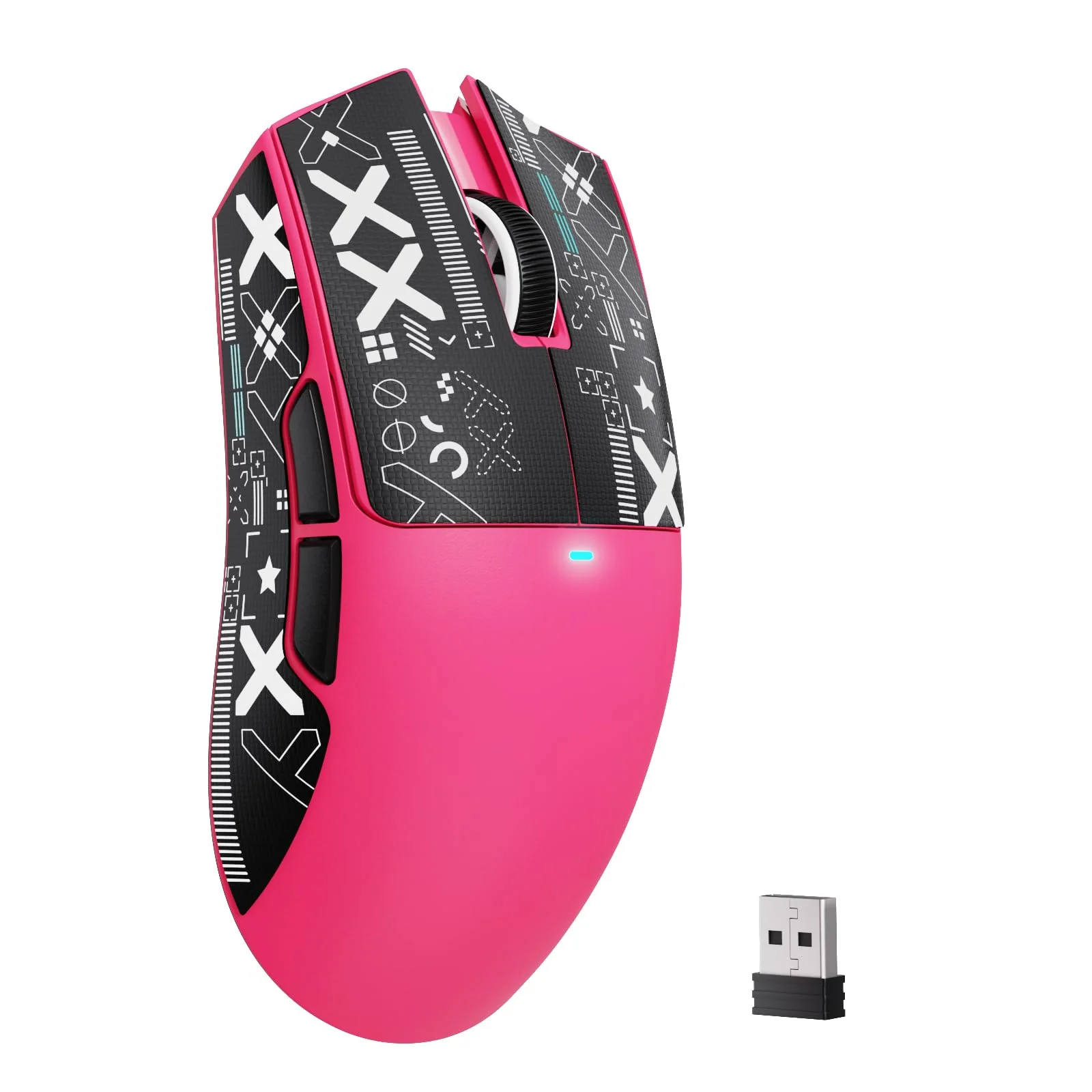 MAMBASNAKE Attack Shark X11SE Lightweight Wireless Gaming Mouse, Tri-Mode 2.4G/USB-C Wired/BT, 22K DPI, PAW3311 Optical Sensor, 59g, 5 Programmable Buttons, 300mAh Battery for PC/Mac((Berry-Griptape) Berry Red-Griptape