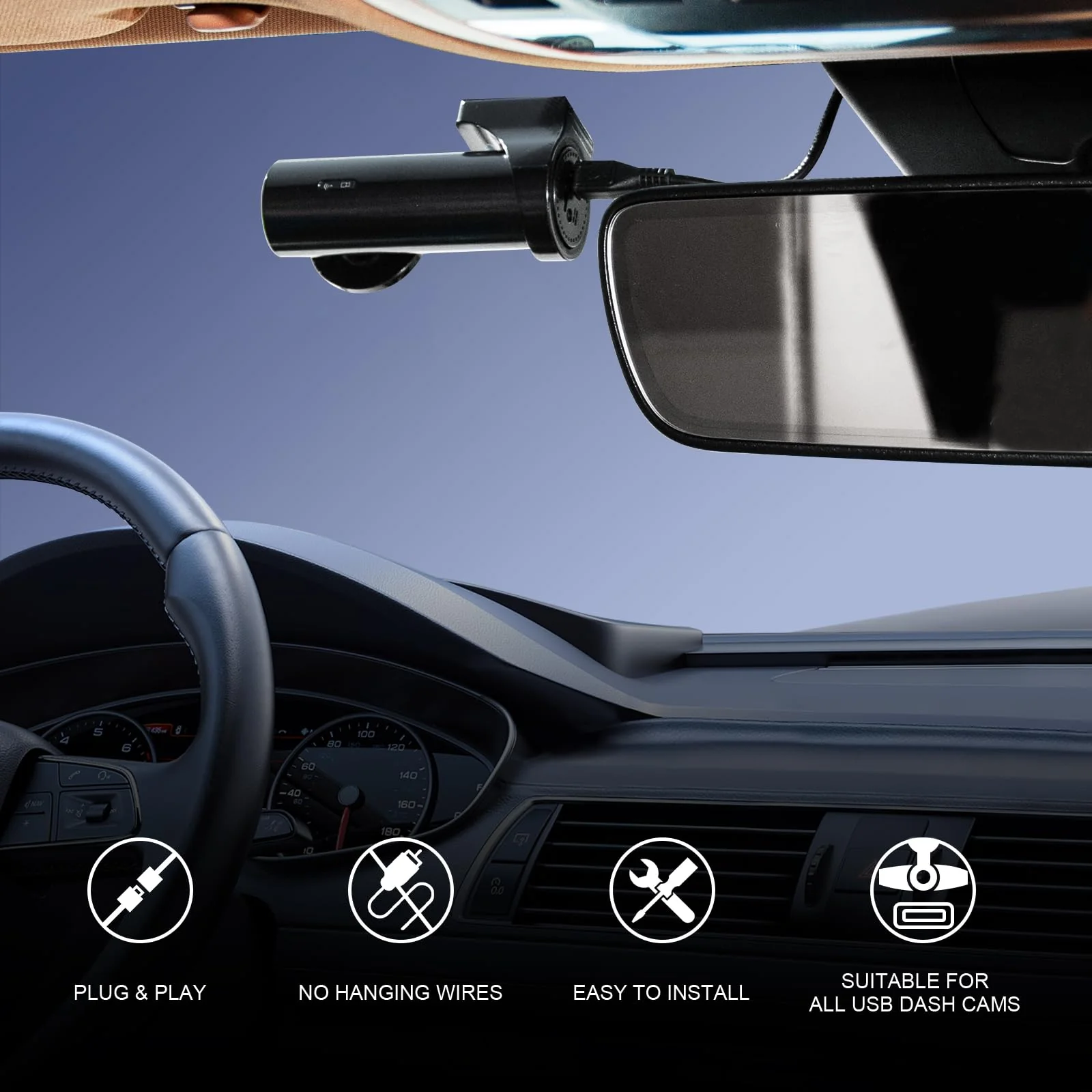 mangoal Dashcam Power Adapter 3 Pin (Model A) Custom for Volvo XC40 XC60 XC90 S60 V60 C40 and More,Hide The Wires, GPS Radar Mirror Camera Dash Cam Adapter Cable, Connects to Rearview Mirror (Hidden) Green - Image 8