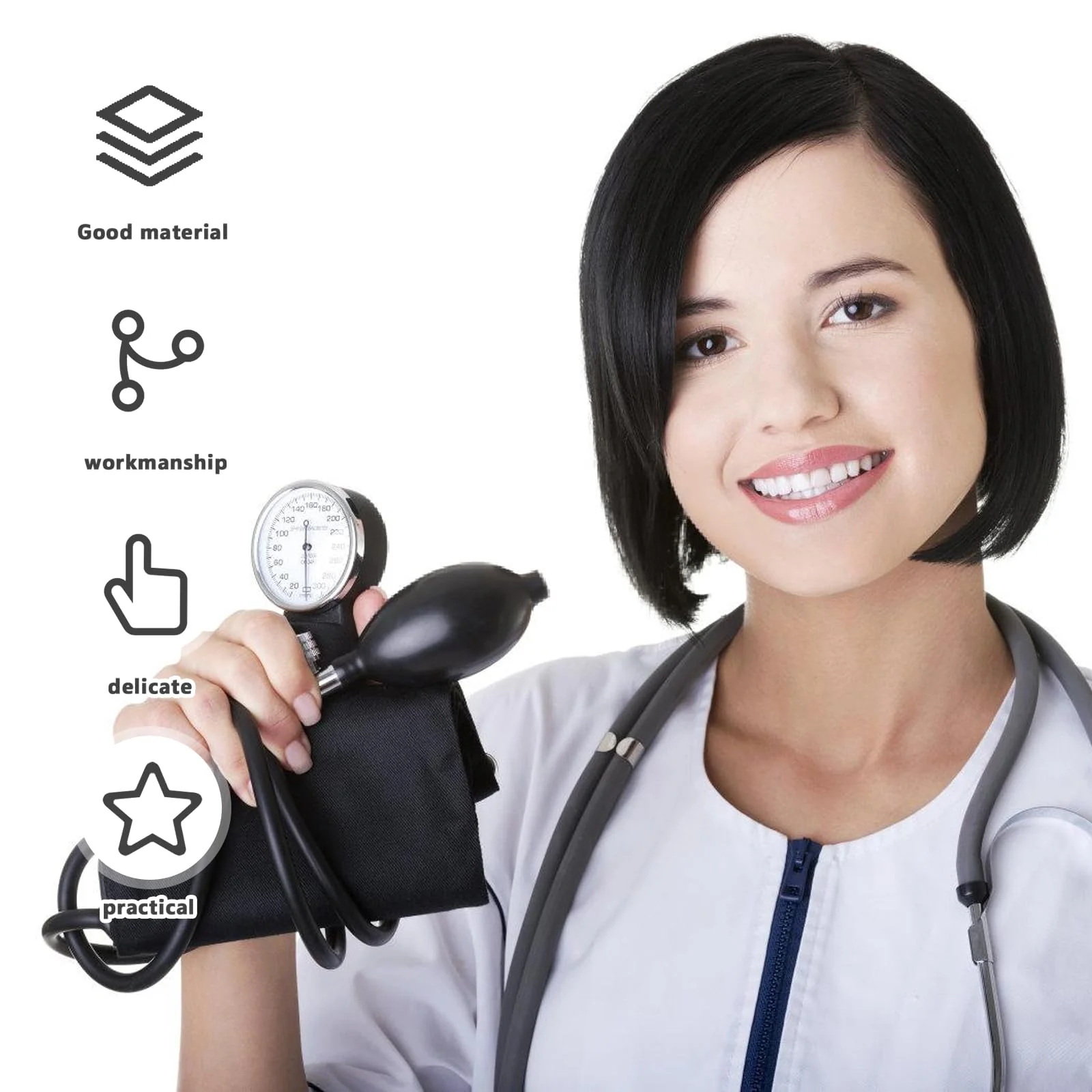 Manual Blood Pressure Monitor: Blood Pressure Monitor Manual Blood Pressure Cuff Home Blood Pressure Cuff Kit Blood Pressure Cuff with Stethoscope with Zip Case - Image 4