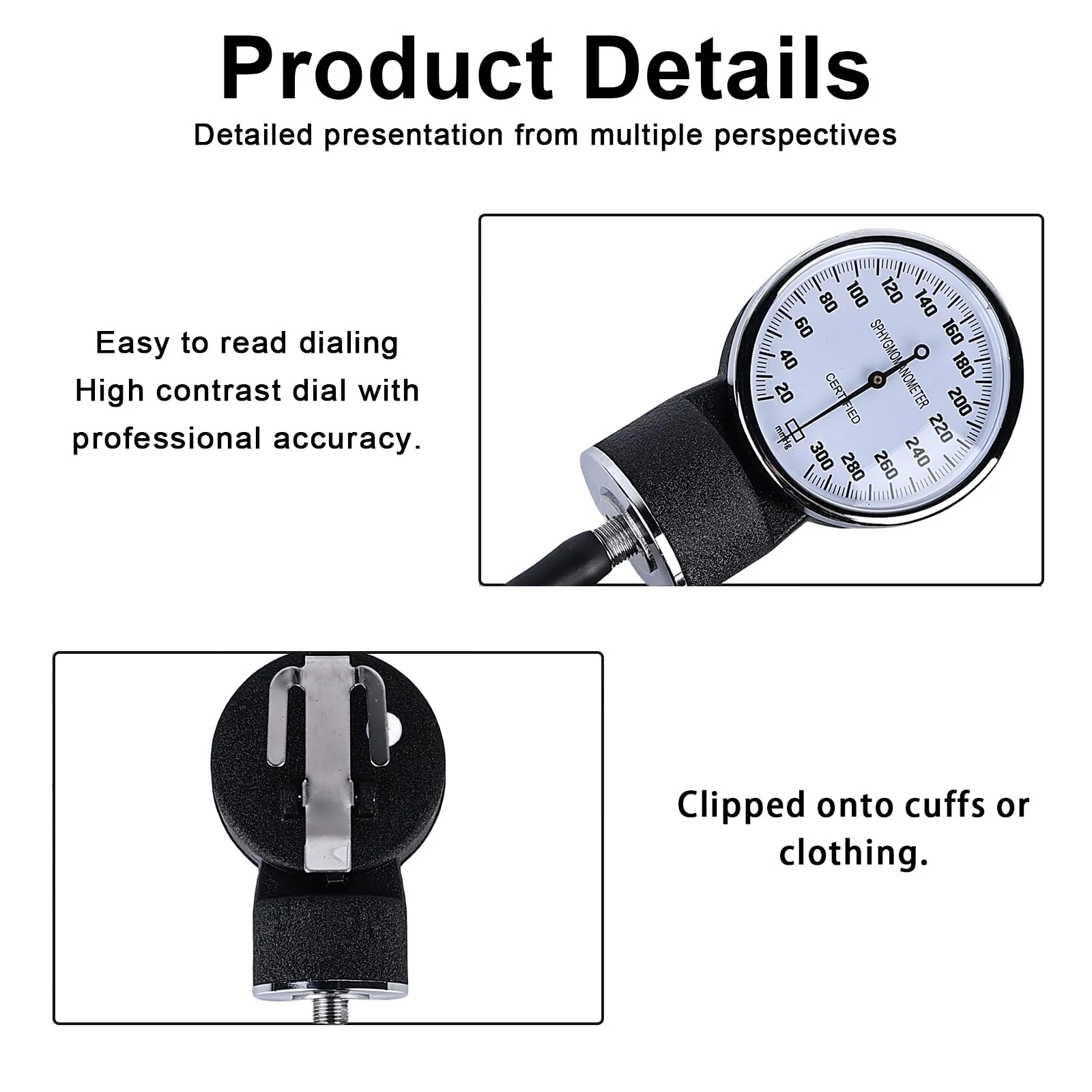 Manual Blood Pressure Monitor: Blood Pressure Monitor Manual Blood Pressure Cuff Home Blood Pressure Cuff Kit Blood Pressure Cuff with Stethoscope with Zip Case - Image 5