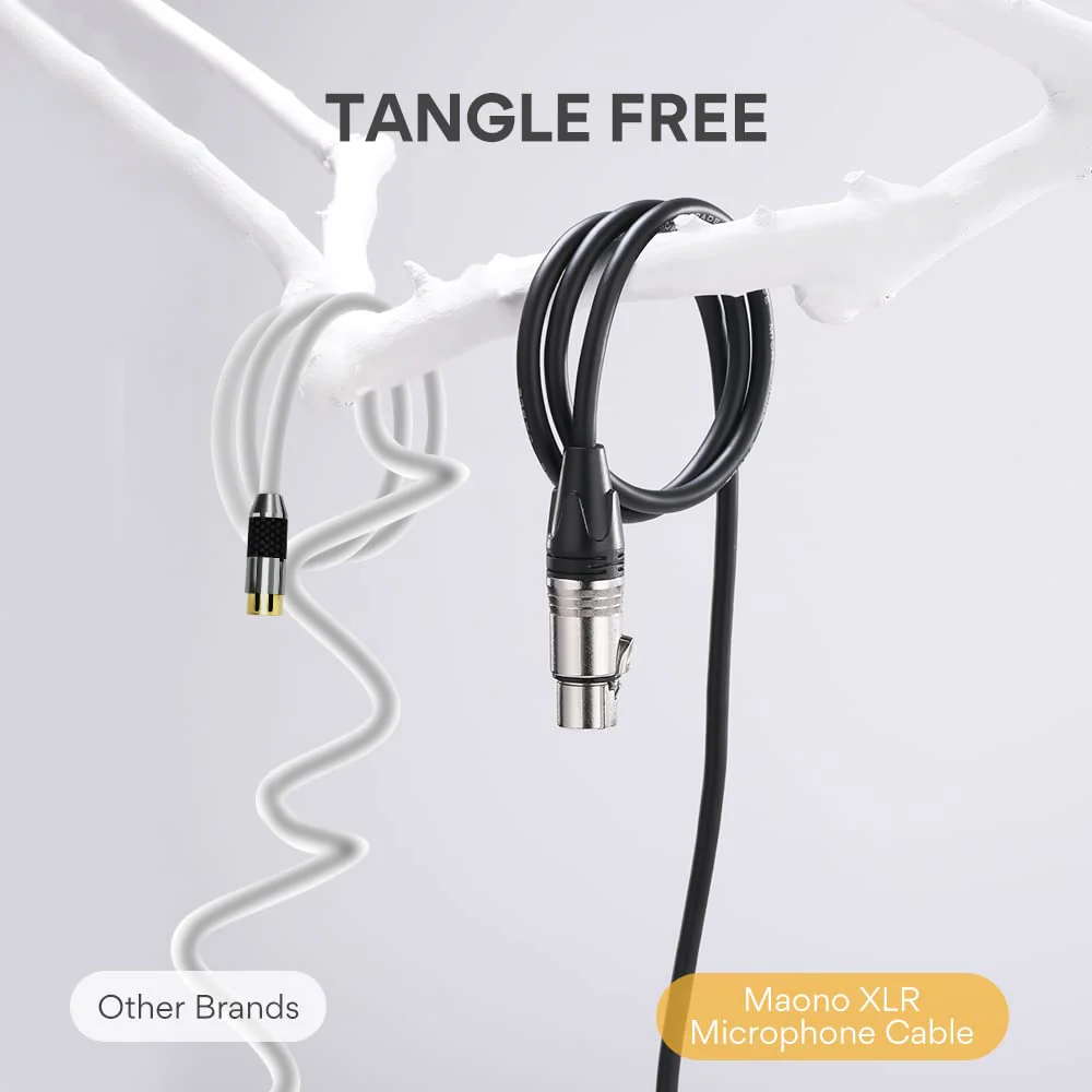 MAONO 6FT XLR Microphone Cable Premium XLR Male to Female Mic Audio Cord with Balanced 3 PIN Connector,Speaker Cable Mic Wire PD100X,200X,300X,400X Microphones, Audio Mixer - Image 4