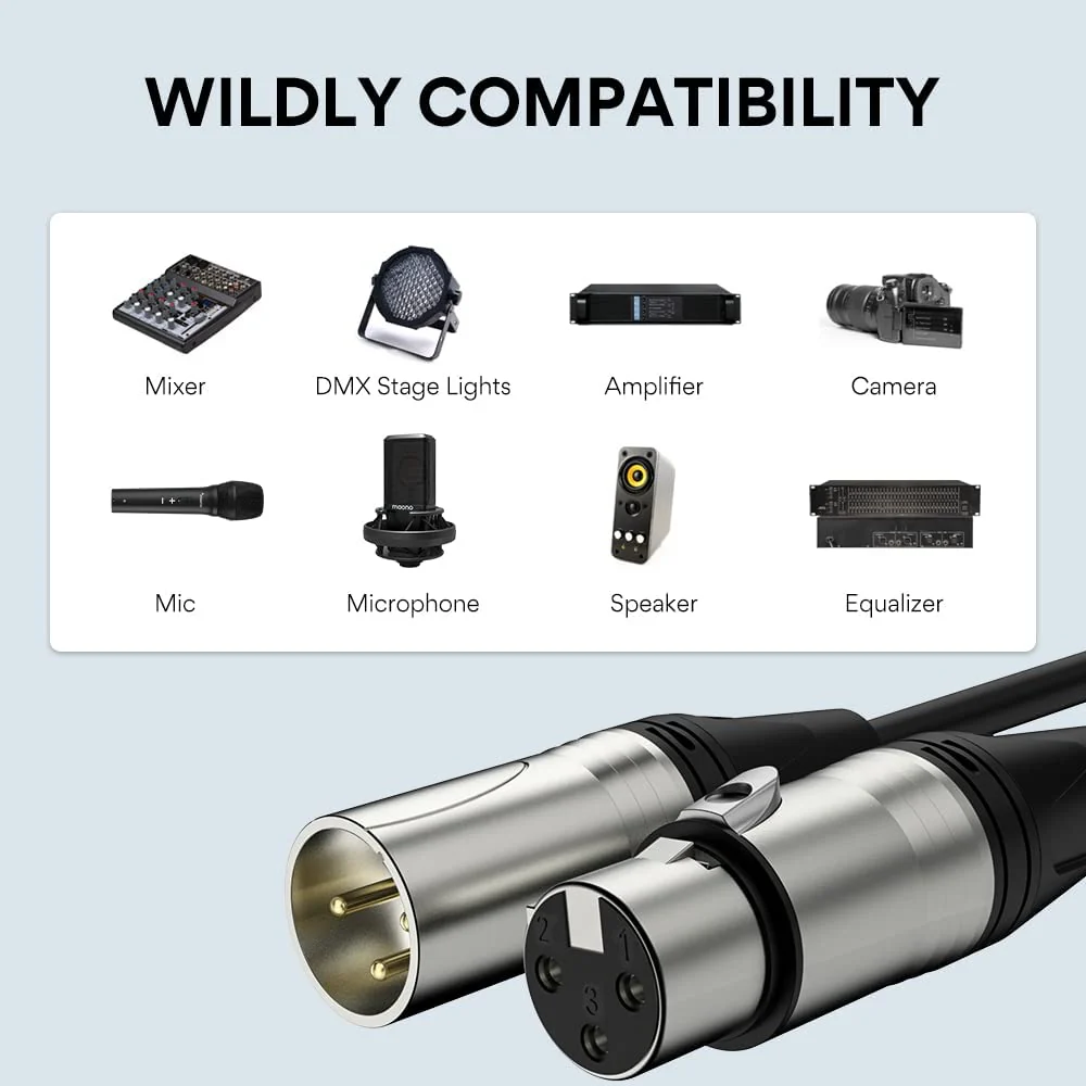 MAONO 6FT XLR Microphone Cable Premium XLR Male to Female Mic Audio Cord with Balanced 3 PIN Connector,Speaker Cable Mic Wire PD100X,200X,300X,400X Microphones, Audio Mixer - Image 8
