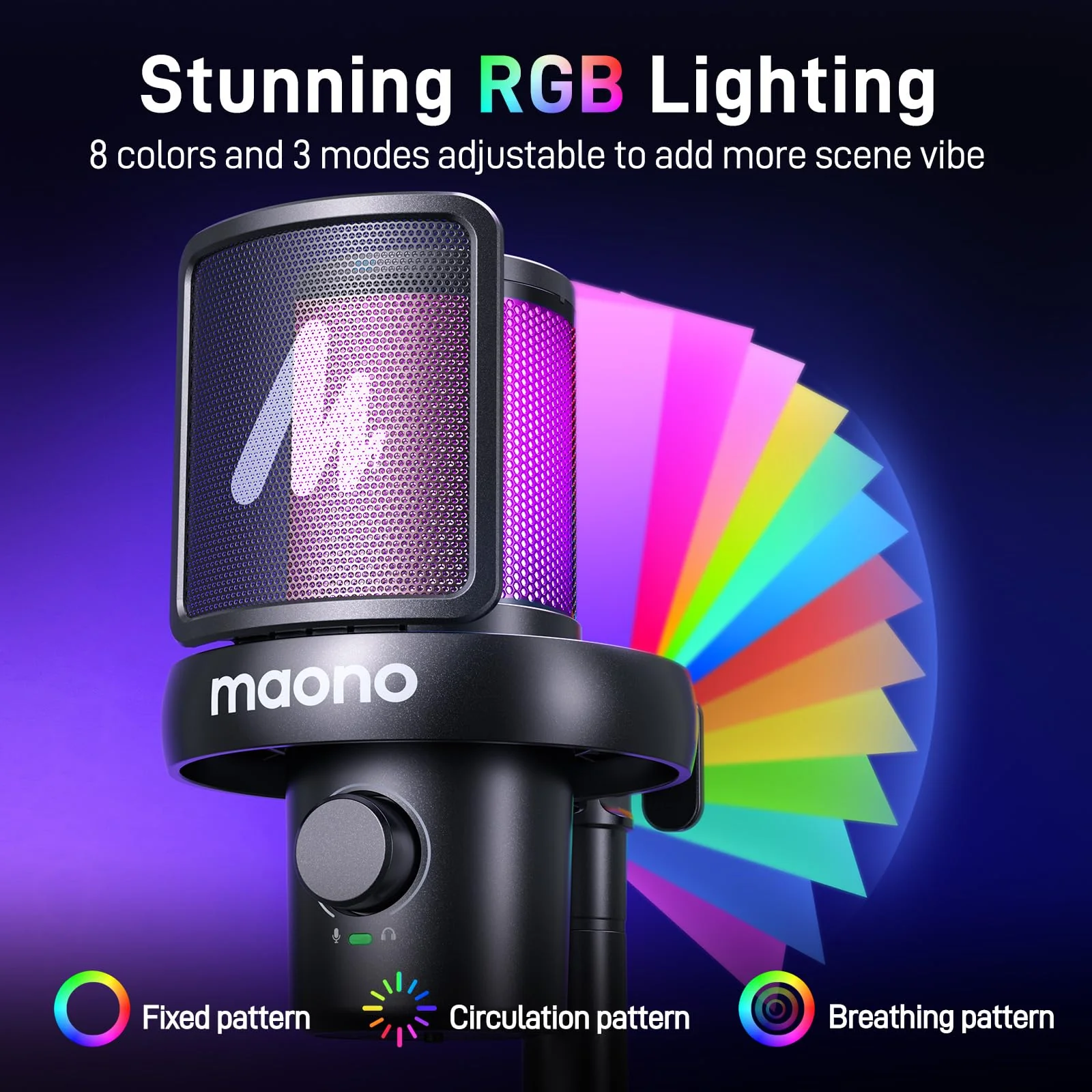 MAONO Wireless Microphone for PC,Gaming Streaming Condenser Mic with Software AI Voice Change,3-Level Noise Cancellation,Custom EQ,Gain Control USB Mic for Podcast Recording (DM40-Black) DM40 AI Mic DM40-Black - Image 7