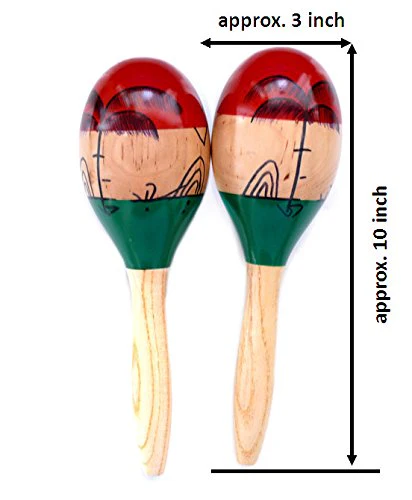 Maracas,2psc 10inch Large Wood Rumba Shakers Set,Latin Hand Percussion with Full, Bright Vibrant Sound Musical Instrument, Stimulating Salsa Rhythm - Image 7