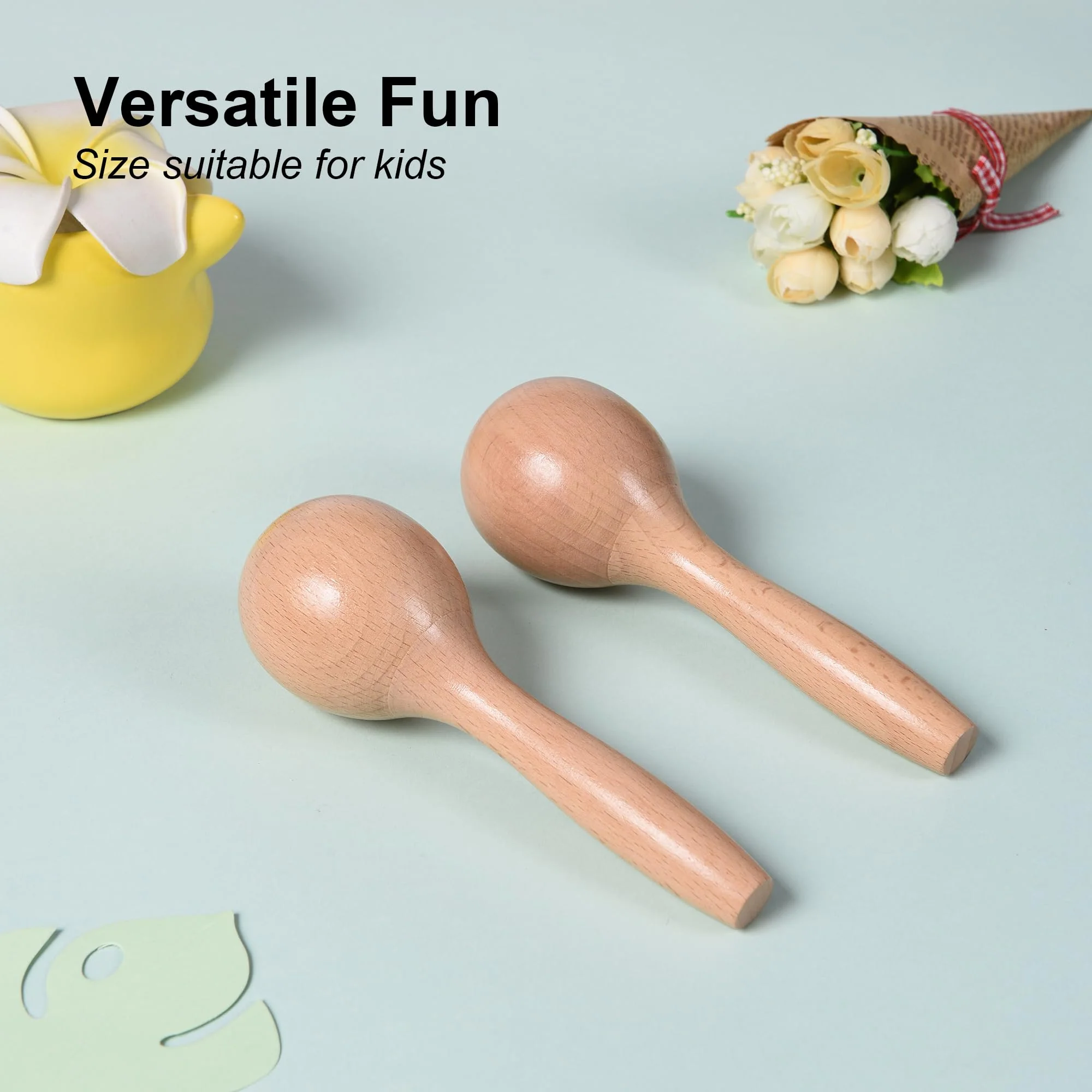 Maracas for Kids Babies, Wooden Maracas Shaker Musical Instrument - Image 3