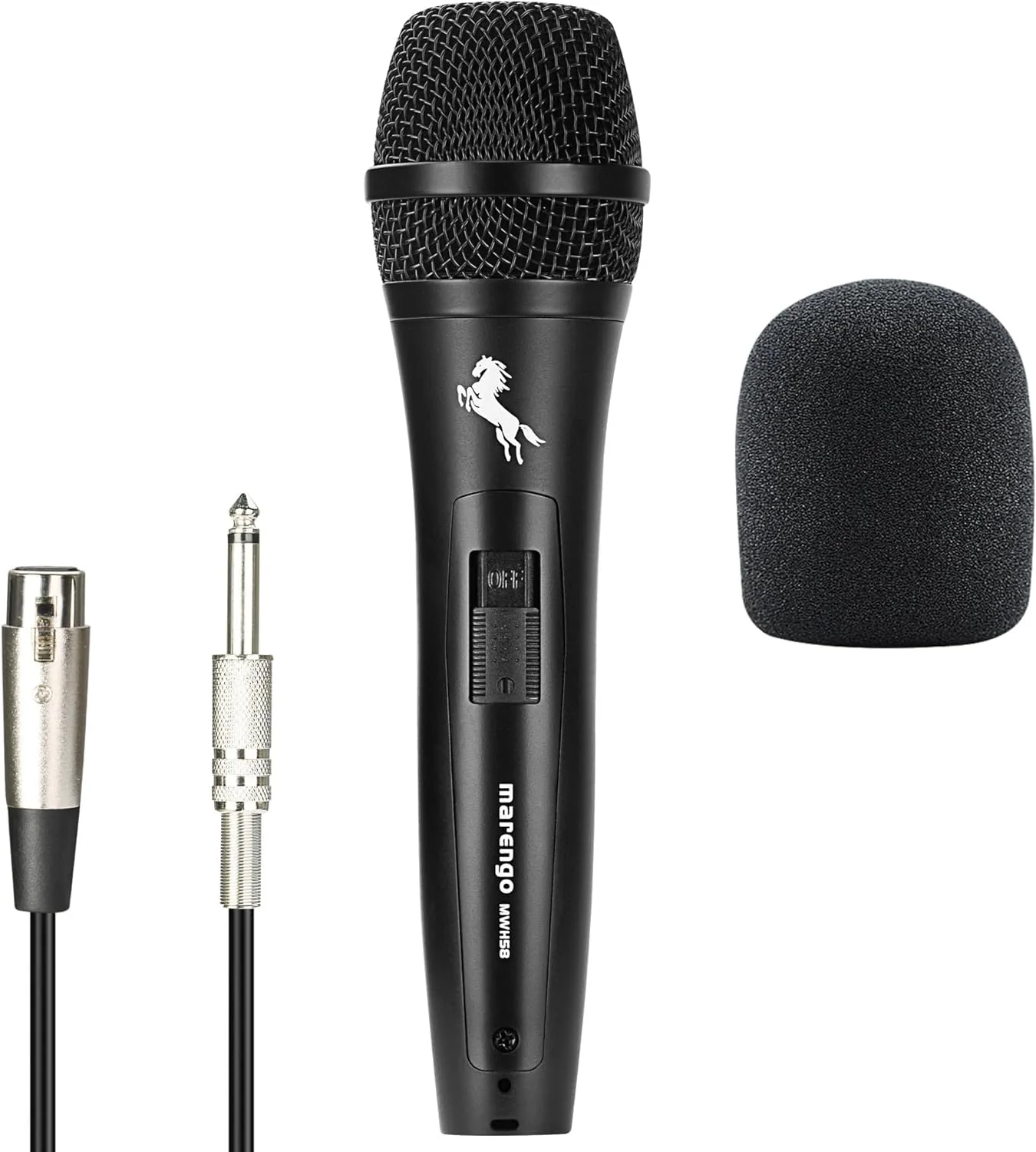 Marengo Dynamic Vocal Microphone for Karaoke Speaker,Wired Handheld Mic with On and Off Switch and 13ft Detachable Cable MWH58