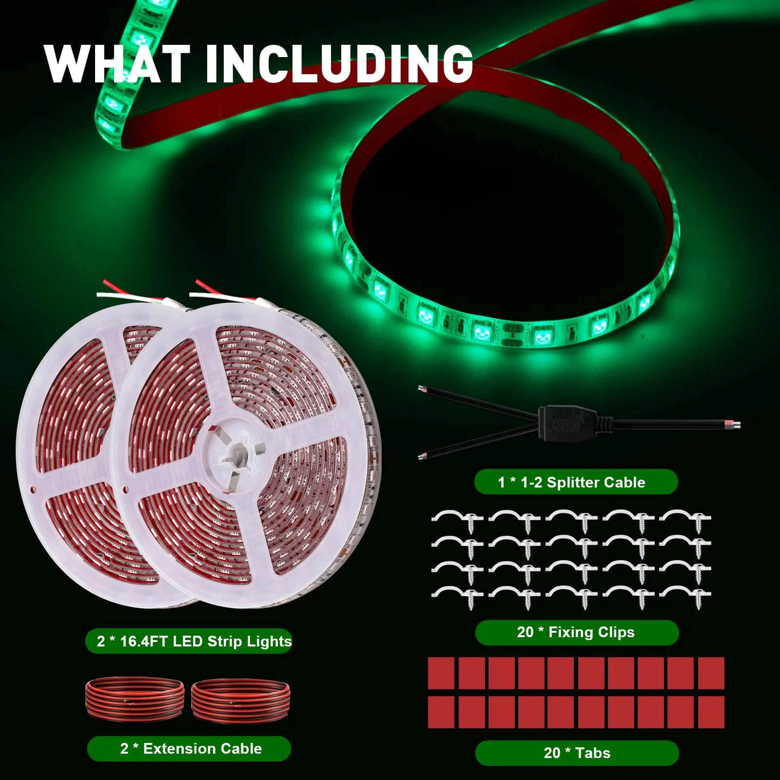 Marine LED Strip Lights Boat Lights for Night Fishing Boat LED Strip Light 12V Waterproof, Interior Deck Light for Pontoon, Kayak, Jon Boats, Bass Boats (Green, 32.8ft) Green (32.8FT) - Image 2