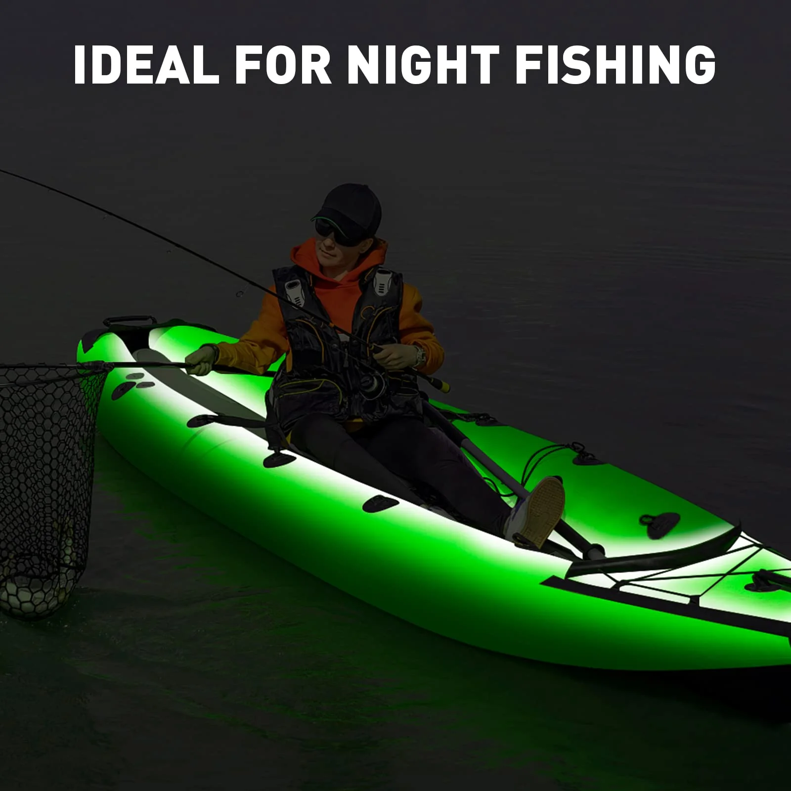 Marine LED Strip Lights Boat Lights for Night Fishing Boat LED Strip Light 12V Waterproof, Interior Deck Light for Pontoon, Kayak, Jon Boats, Bass Boats (Green, 32.8ft) Green (32.8FT) - Image 6