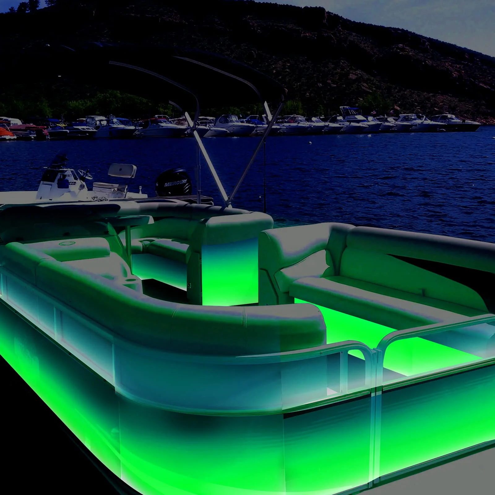 Marine LED Strip Lights Boat Lights for Night Fishing Boat LED Strip Light 12V Waterproof, Interior Deck Light for Pontoon, Kayak, Jon Boats, Bass Boats (Green, 32.8ft) Green (32.8FT) - Image 7