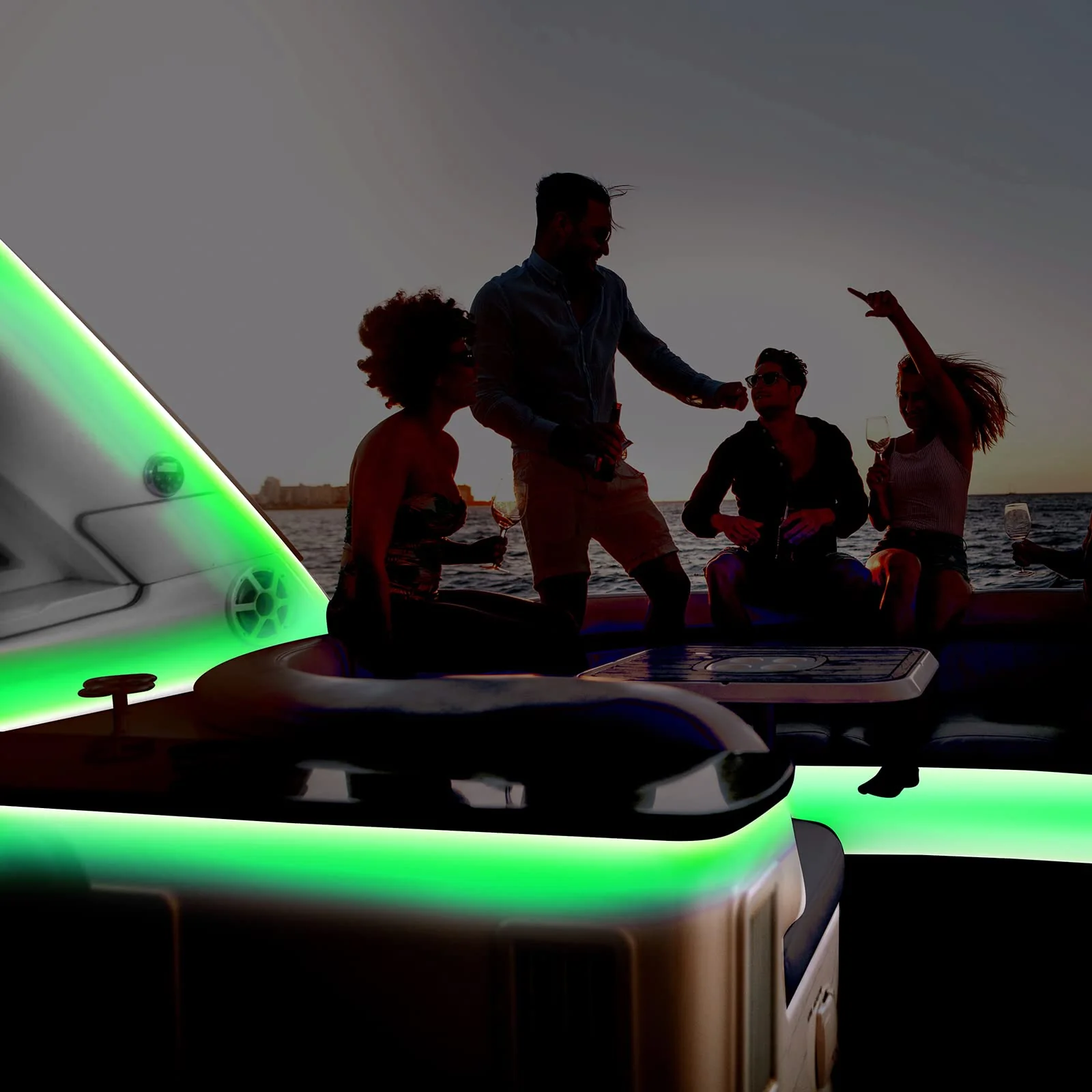 Marine LED Strip Lights Boat Lights for Night Fishing Boat LED Strip Light 12V Waterproof, Interior Deck Light for Pontoon, Kayak, Jon Boats, Bass Boats (Green, 32.8ft) Green (32.8FT) - Image 8