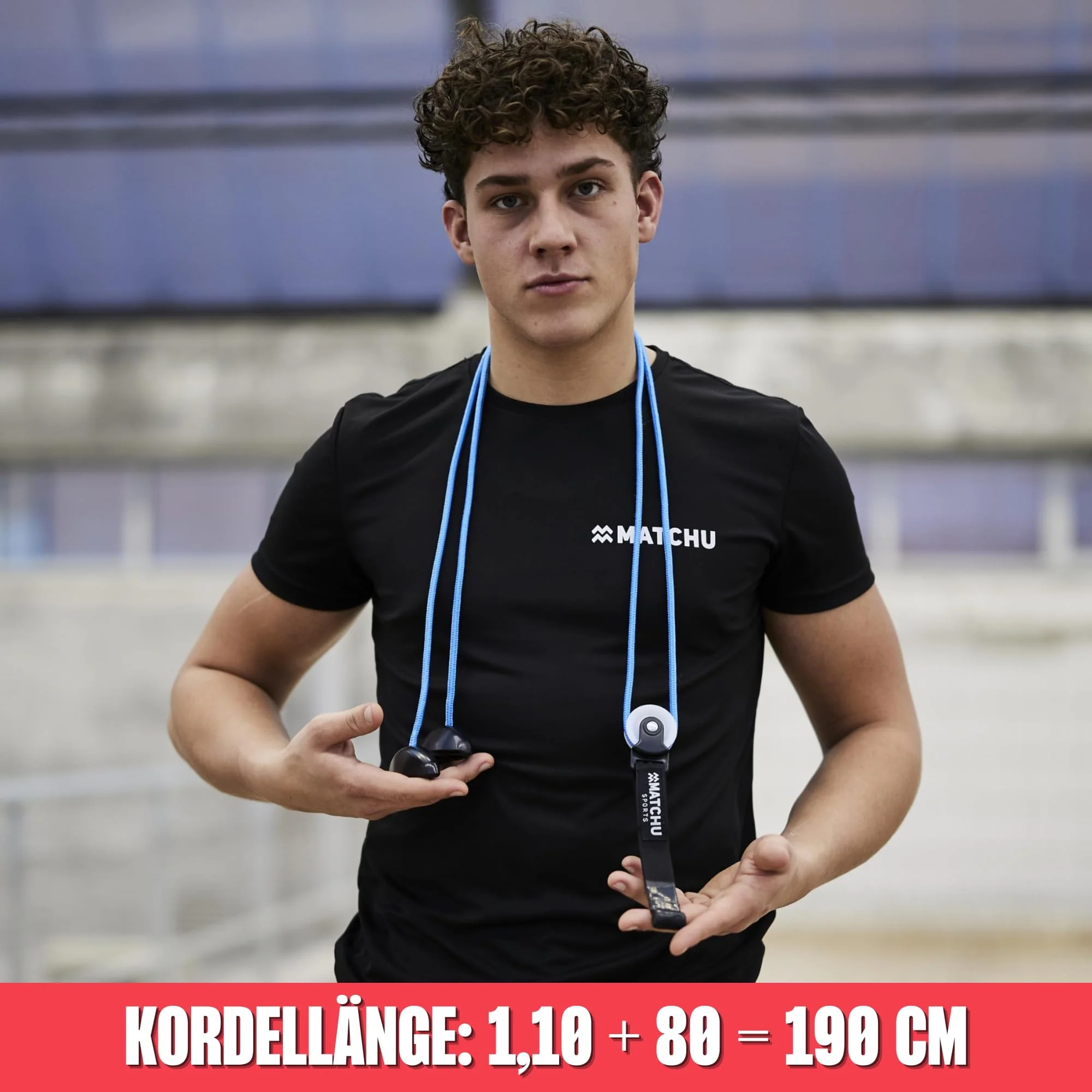 MATCHU - Shoulder pulley - Shoulder pulley - With pulley - For mobility and blood circulation - Easy to attach - Shoulder and arm training - Blue/Black - 190cm - Image 2